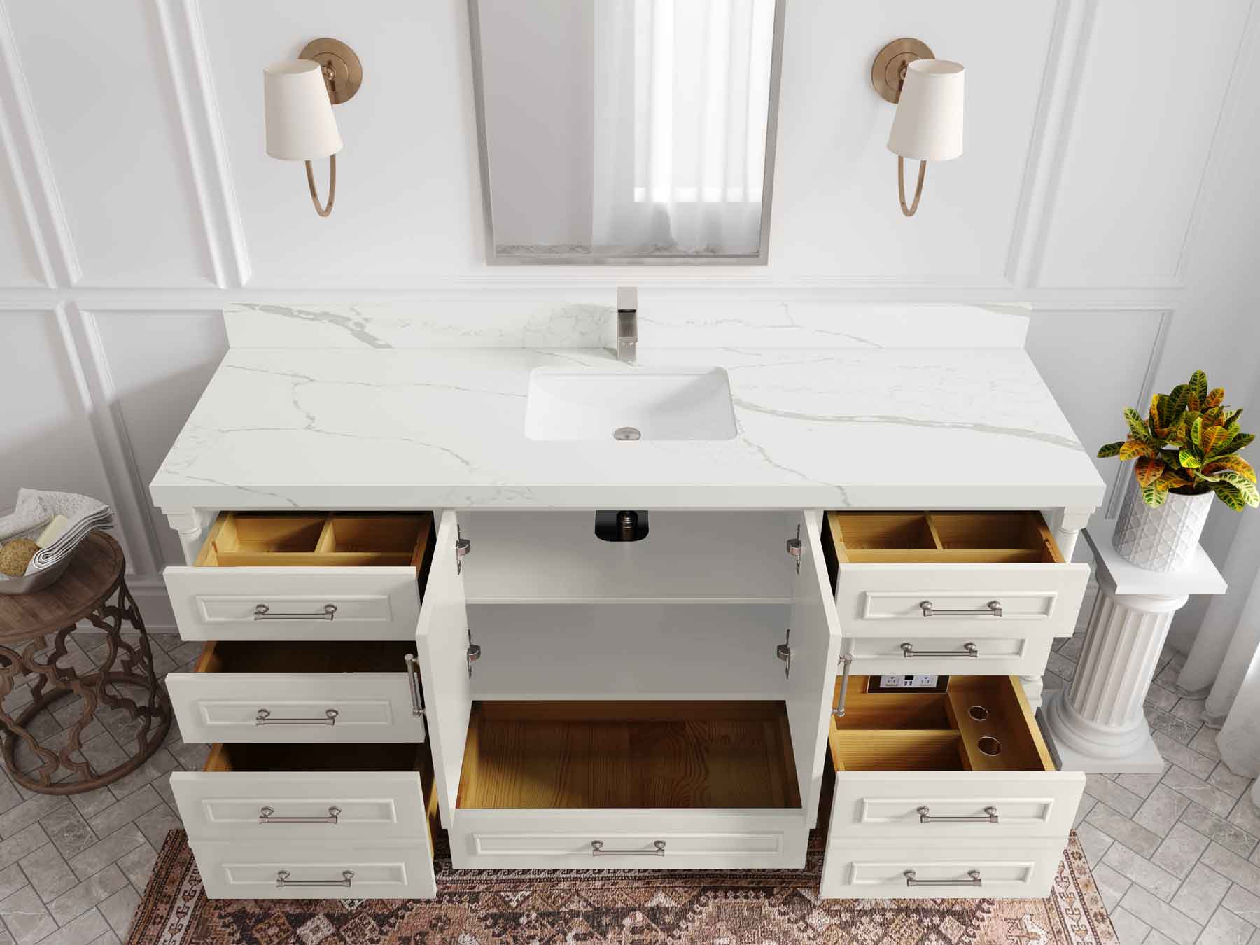 Aberdeen 72 in. W x 22 in. D Single Sink Bathroom Vanity - Willow Bath and Vanity