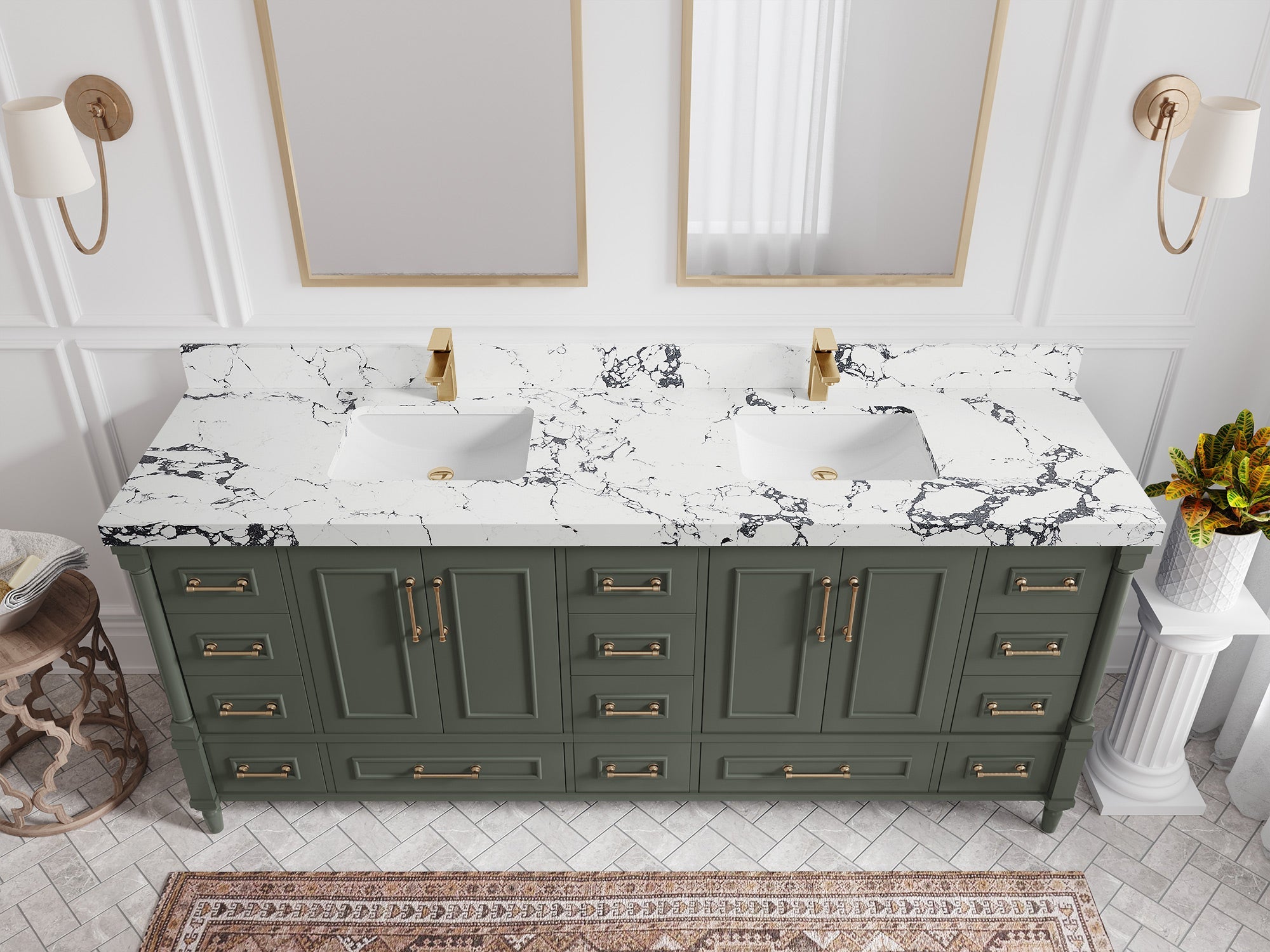 Aberdeen 80 in. W x 22 in. D Double Sink Bathroom Vanity - Willow Bath and Vanity