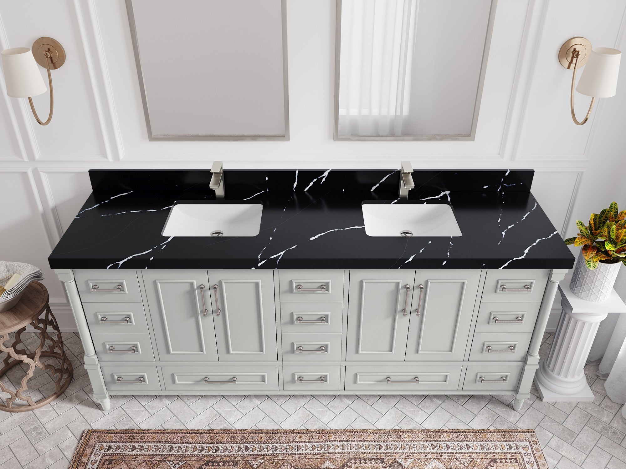 Aberdeen 80 in. W x 22 in. D Double Sink Bathroom Vanity - Willow Bath and Vanity