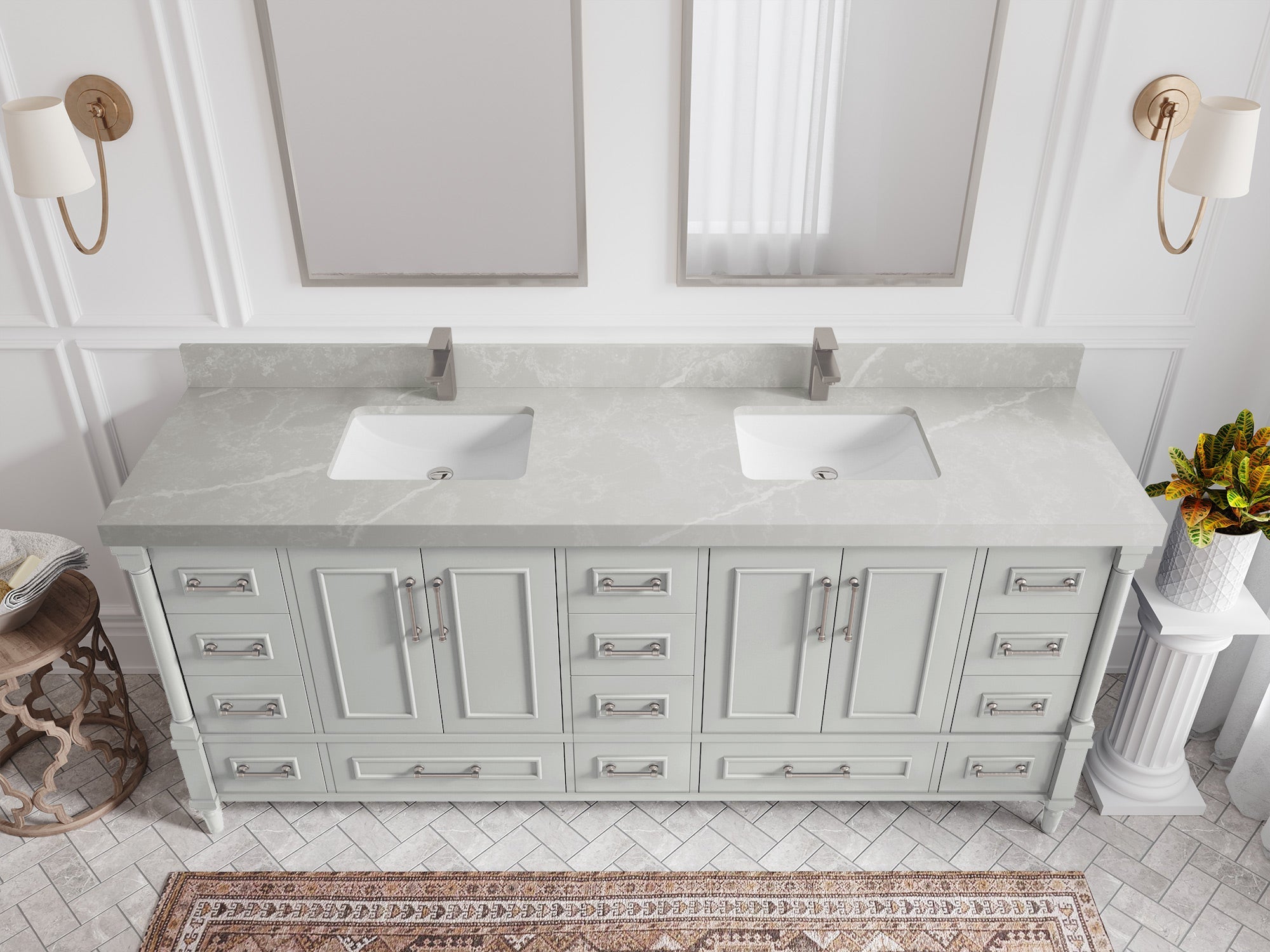 Aberdeen 80 in. W x 22 in. D Double Sink Bathroom Vanity - Willow Bath and Vanity