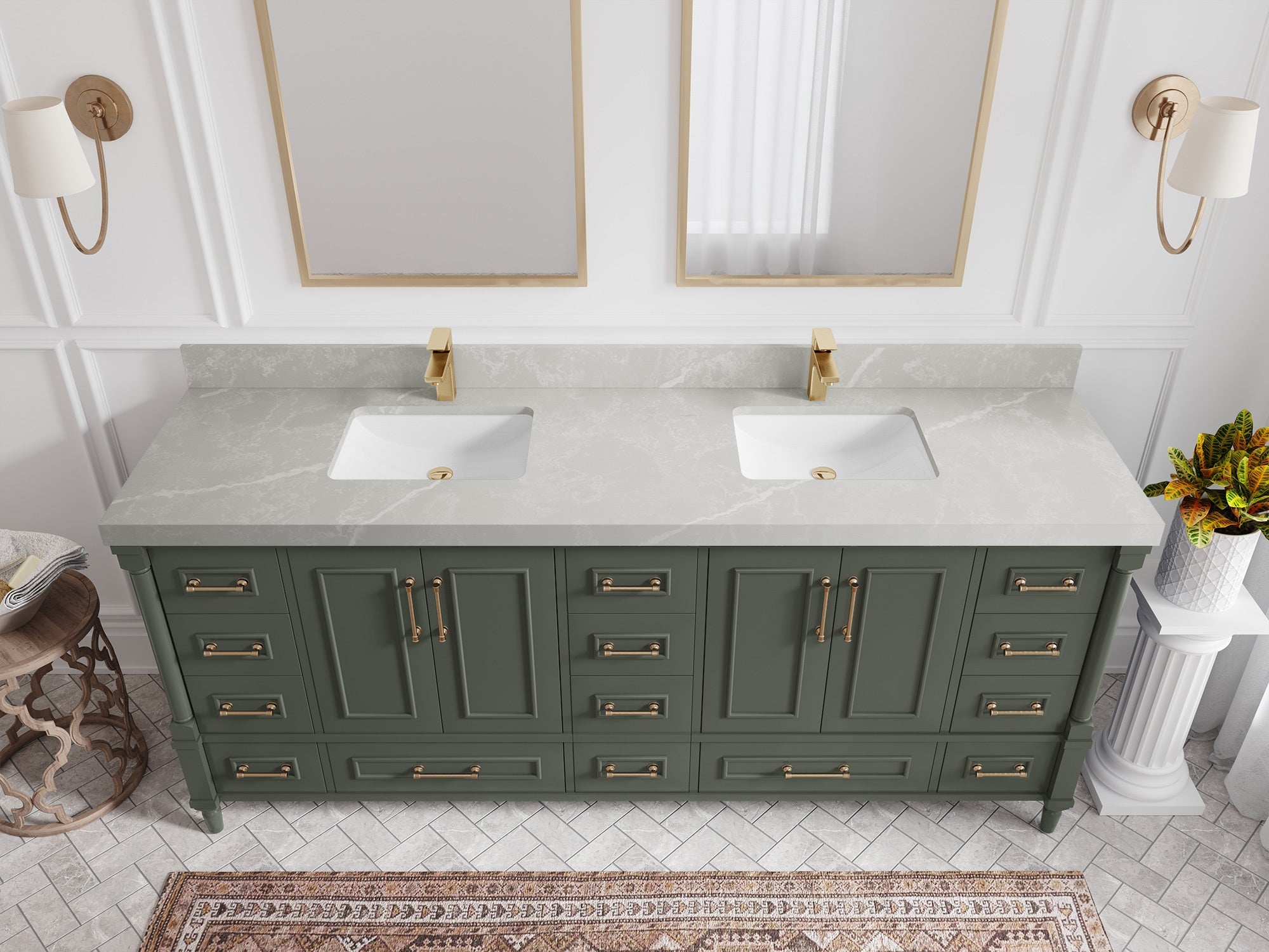 Aberdeen 80 in. W x 22 in. D Double Sink Bathroom Vanity - Willow Bath and Vanity