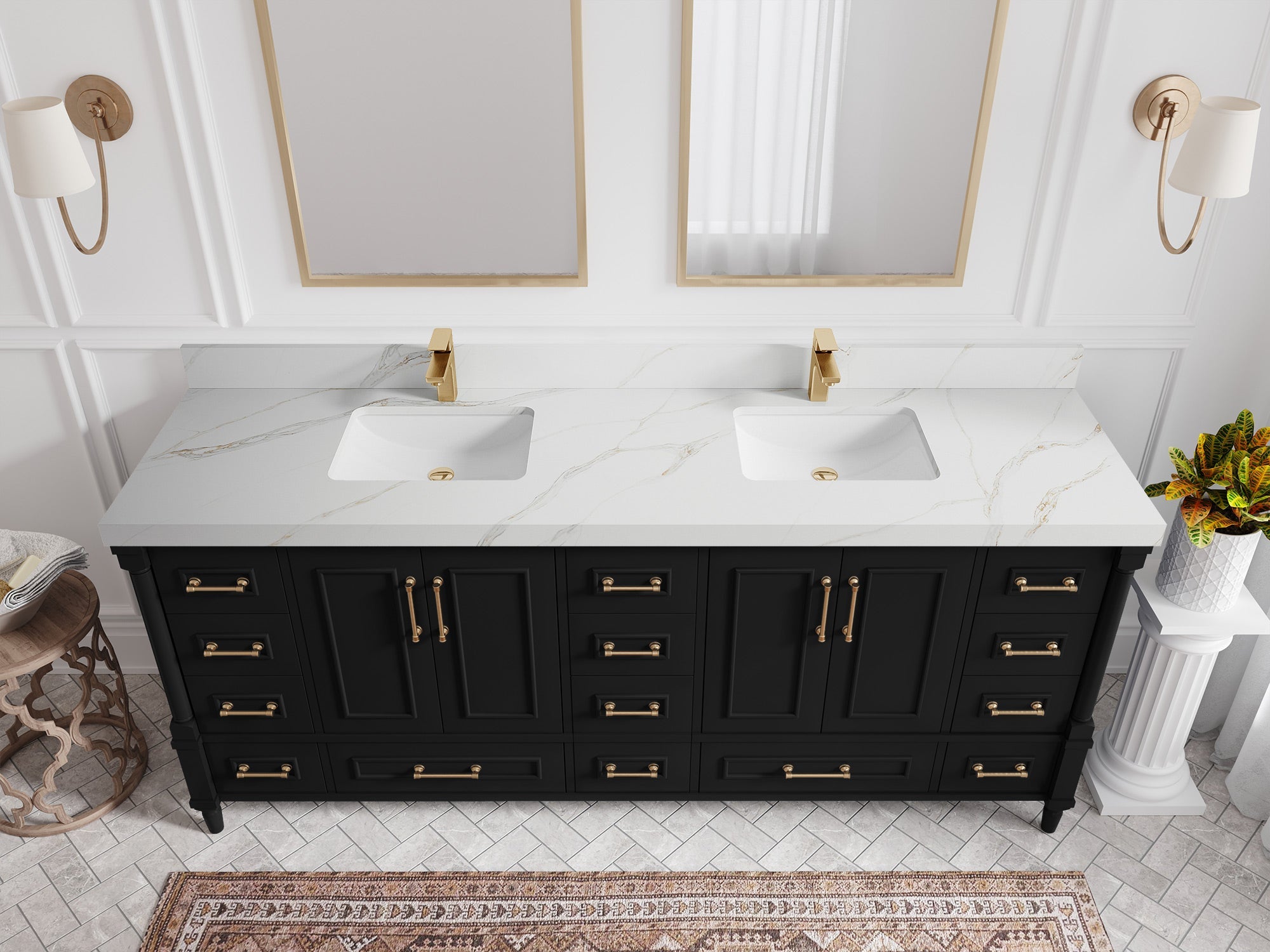 Aberdeen 80 in. W x 22 in. D Double Sink Bathroom Vanity - Willow Bath and Vanity