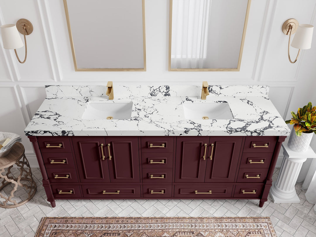 Aberdeen 80 in. W x 22 in. D Double Sink Bathroom Vanity - Willow Bath and Vanity
