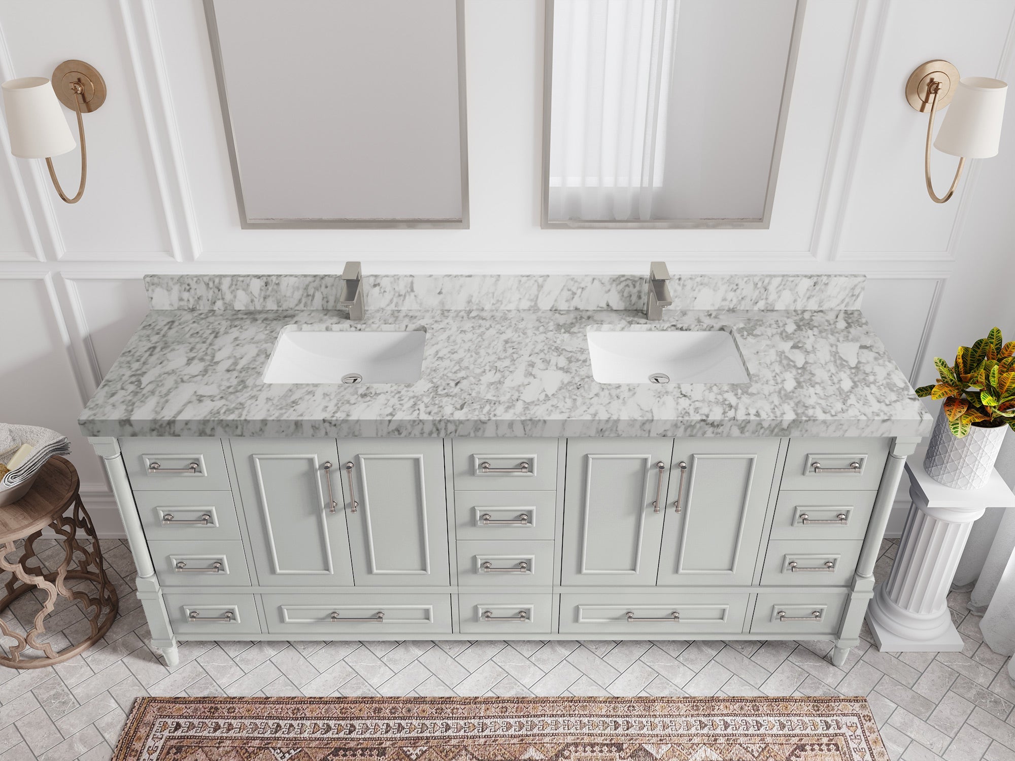 Aberdeen 80 in. W x 22 in. D Double Sink Bathroom Vanity - Willow Bath and Vanity