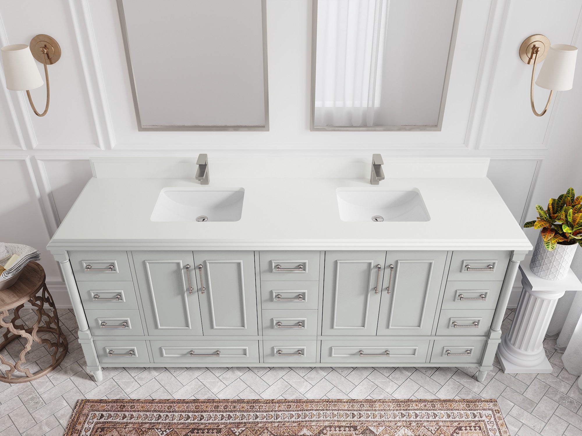 Aberdeen 80 in. W x 22 in. D Double Sink Bathroom Vanity - Willow Bath and Vanity