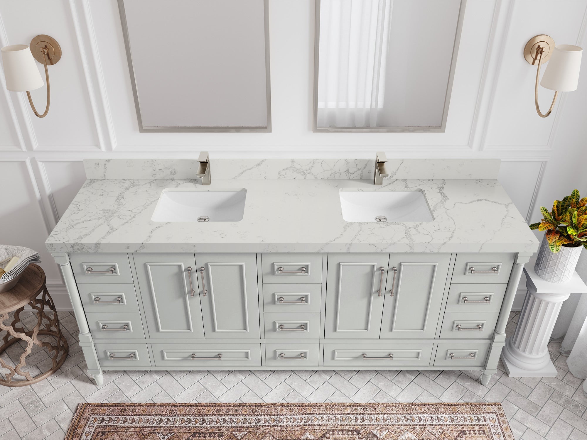 Aberdeen 80 in. W x 22 in. D Double Sink Bathroom Vanity - Willow Bath and Vanity