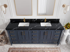 Aberdeen 80 in. W x 22 in. D Double Sink Bathroom Vanity - photo 23