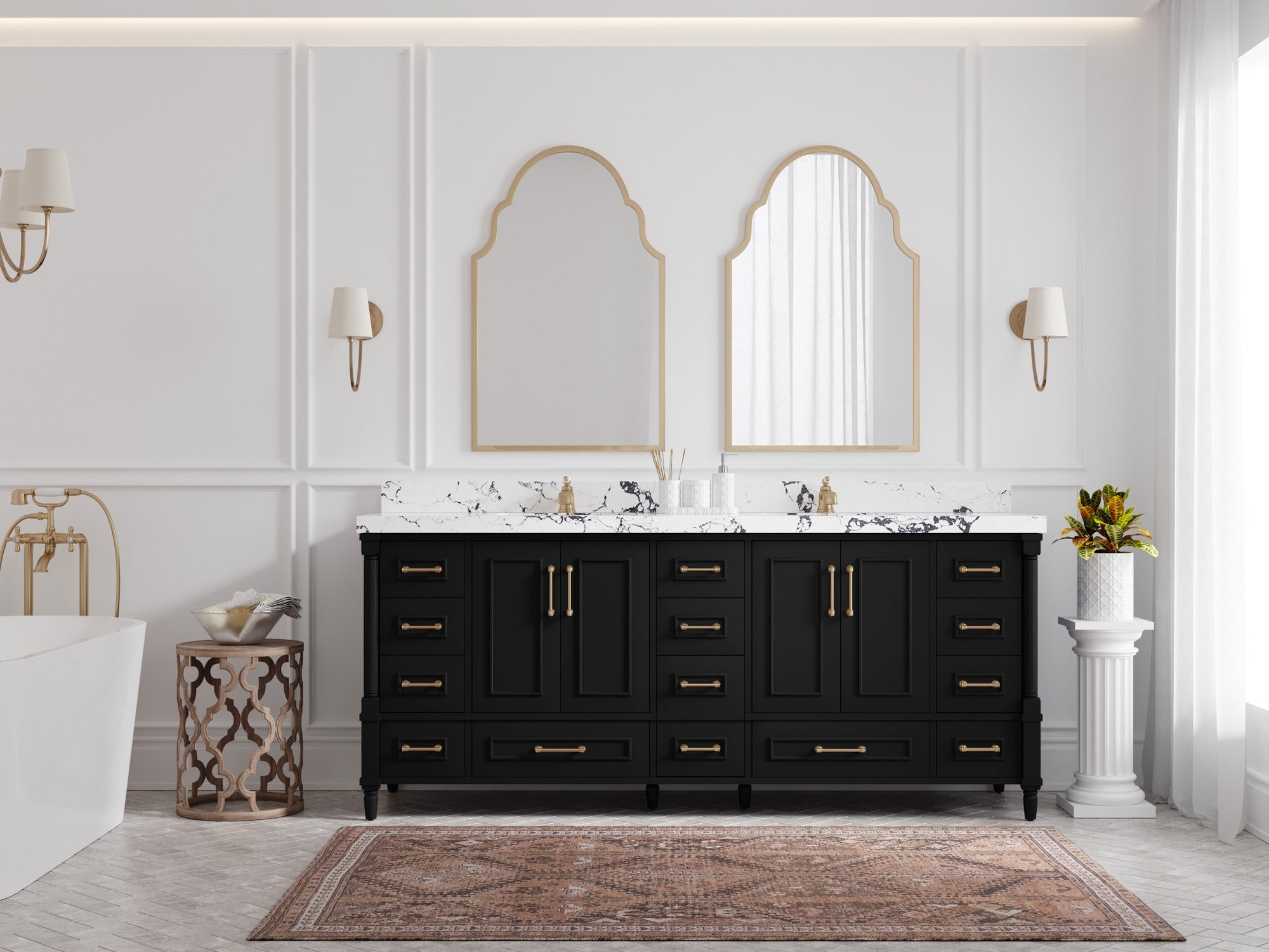 Aberdeen 80 in. W x 22 in. D Double Sink Bathroom Vanity - Willow Bath and Vanity
