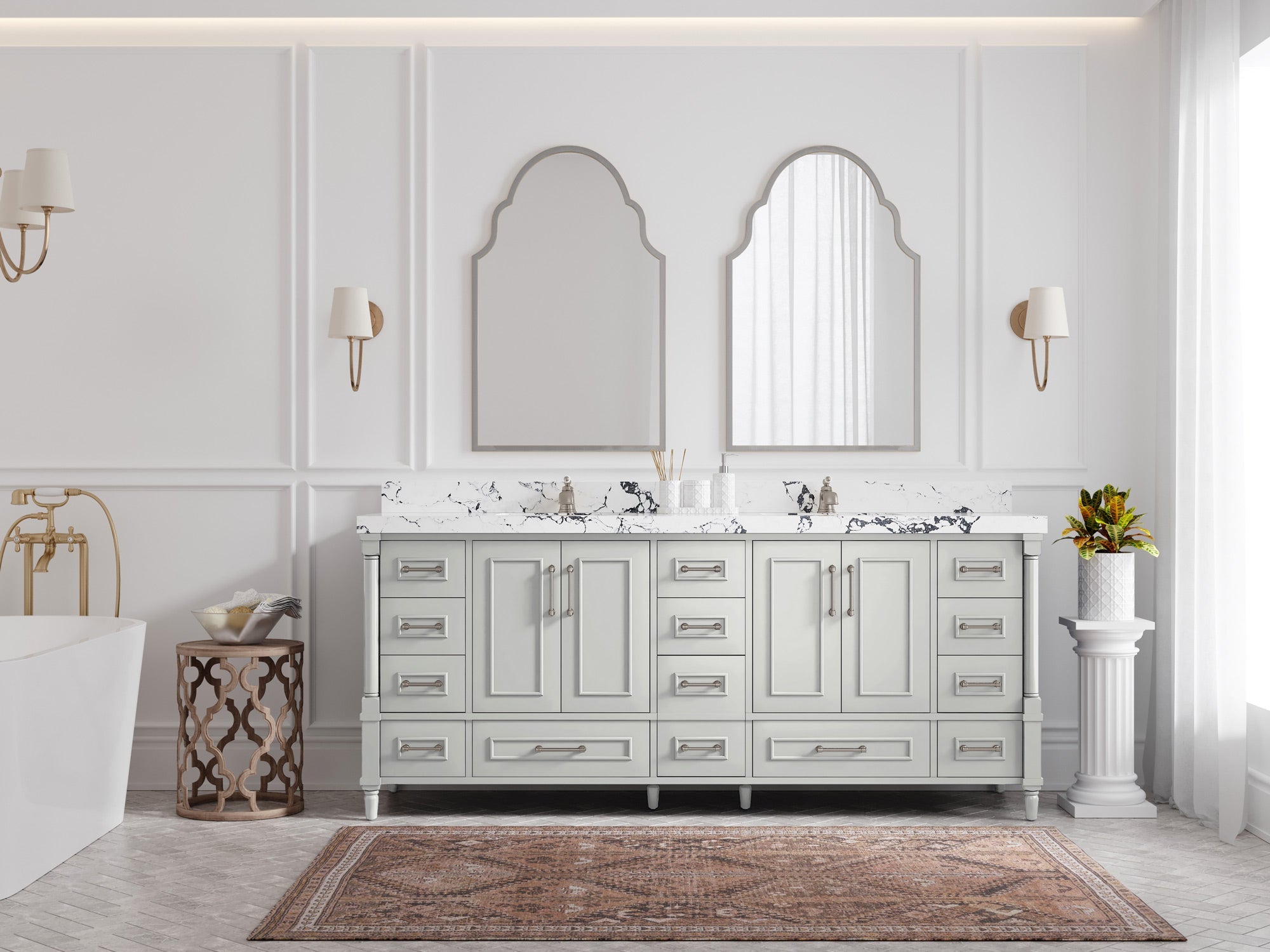 Aberdeen 80 in. W x 22 in. D Double Sink Bathroom Vanity - Willow Bath and Vanity