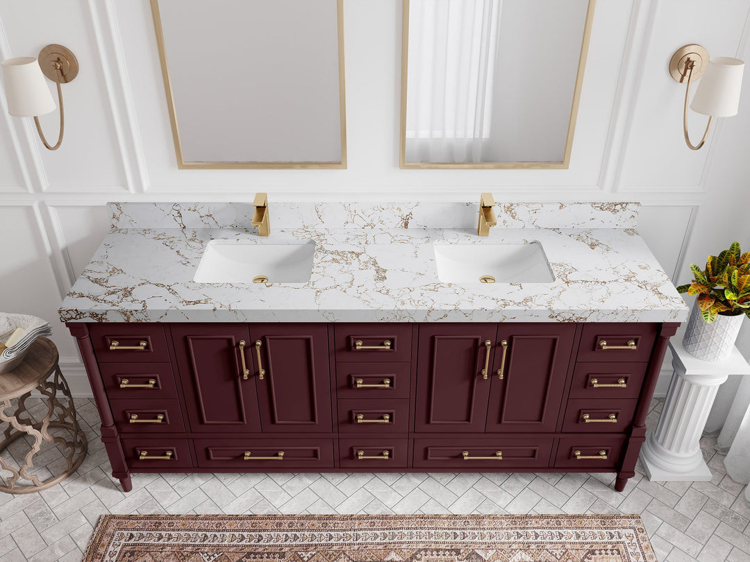 Aberdeen 80 in. W x 22 in. D Double Sink Bathroom Vanity - Willow Bath and Vanity