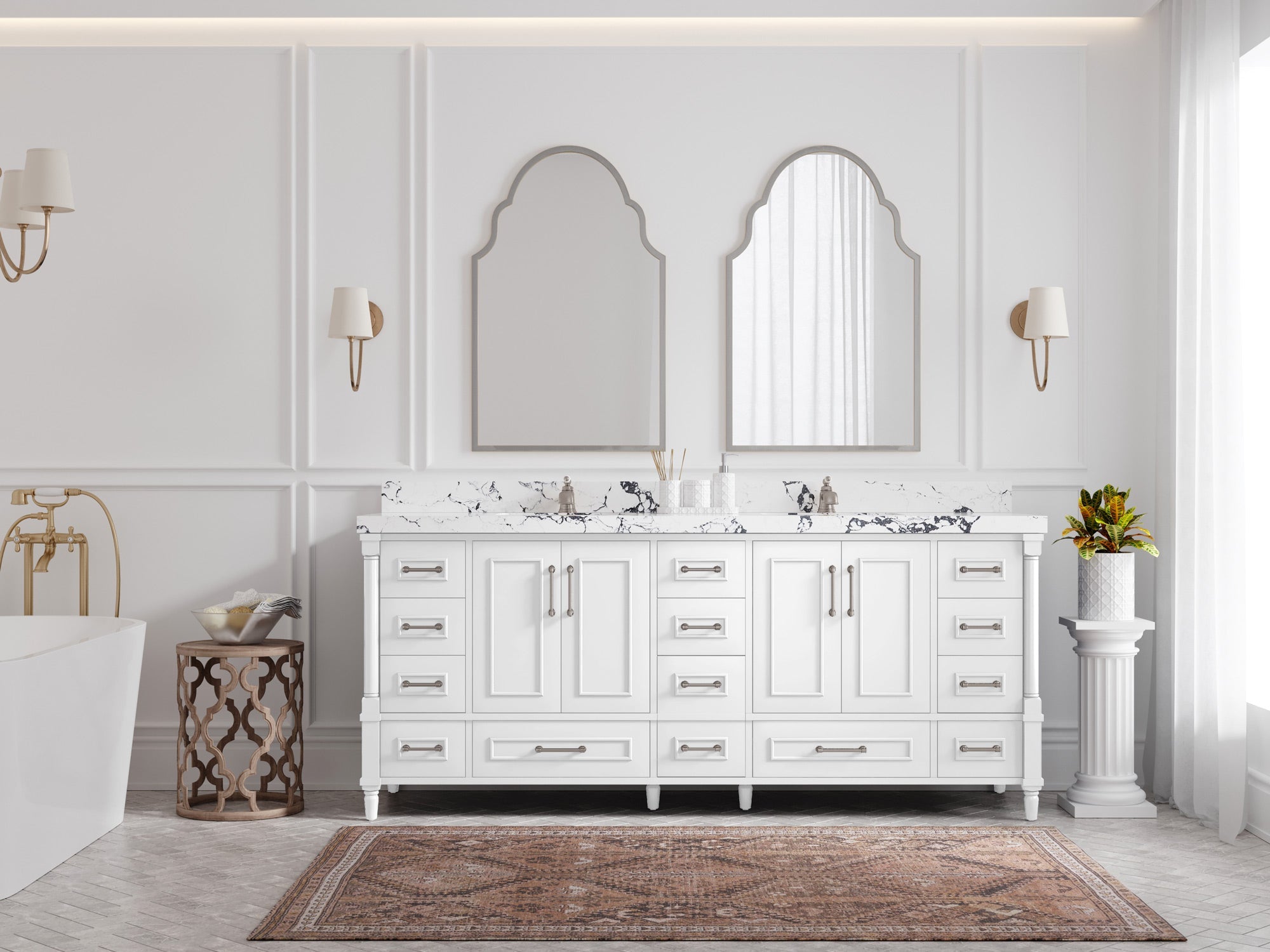 Aberdeen 80 in. W x 22 in. D Double Sink Bathroom Vanity - Willow Bath and Vanity