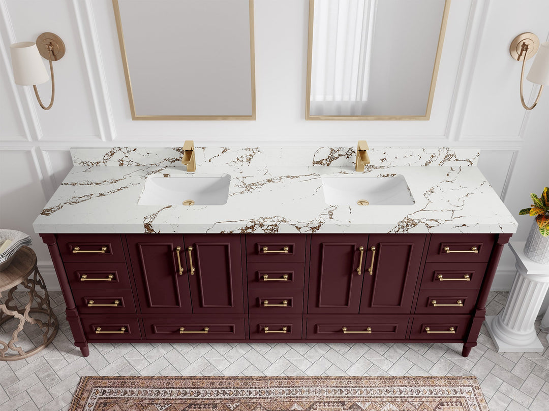 Aberdeen 84 in. W x 22 in. D Double Sink Bathroom Vanity - Willow Bath and Vanity