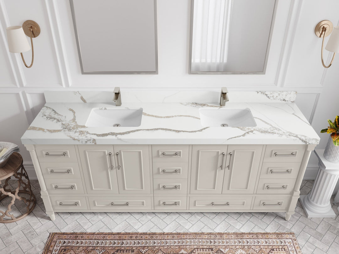 Aberdeen 84 in. W x 22 in. D Double Sink Bathroom Vanity - Willow Bath and Vanity
