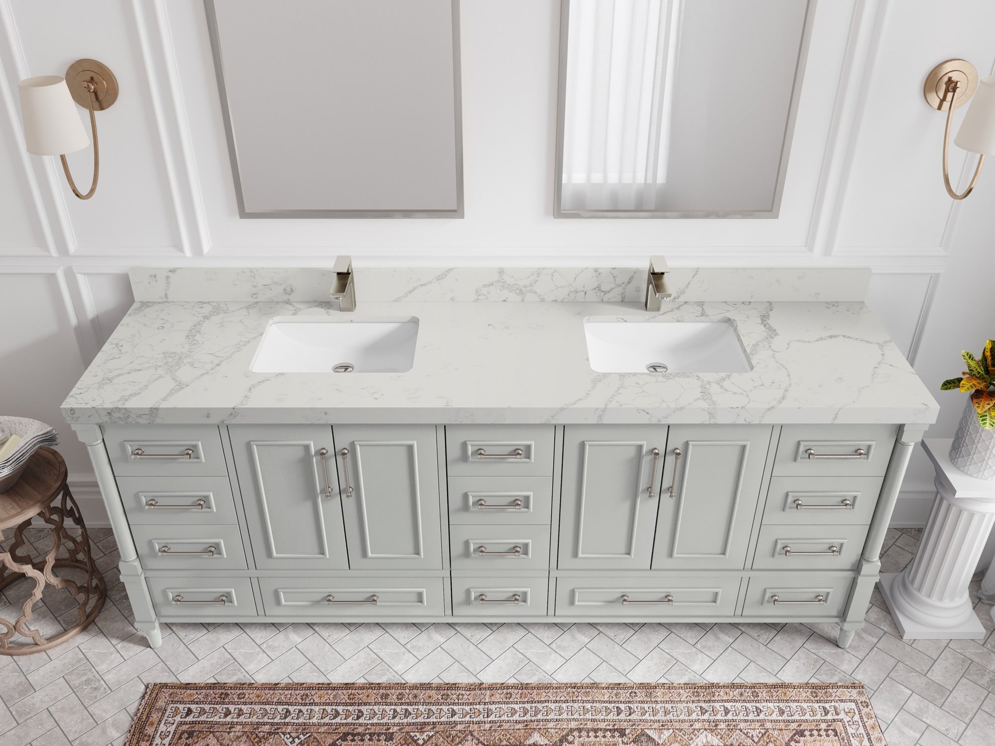 Aberdeen 84 in. W x 22 in. D Double Sink Bathroom Vanity - Willow Bath and Vanity