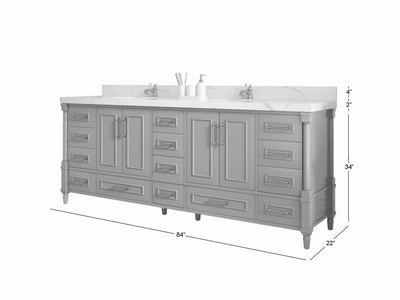 Aberdeen 84 in. W x 22 in. D Double Sink Bathroom Vanity - Willow Bath and Vanity