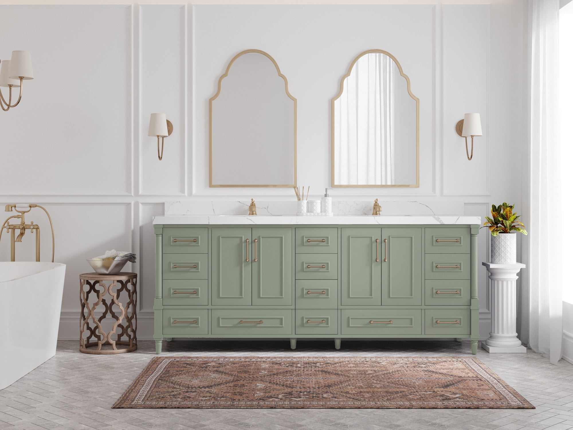Aberdeen 84 in. W x 22 in. D Double Sink Bathroom Vanity - Willow Bath and Vanity