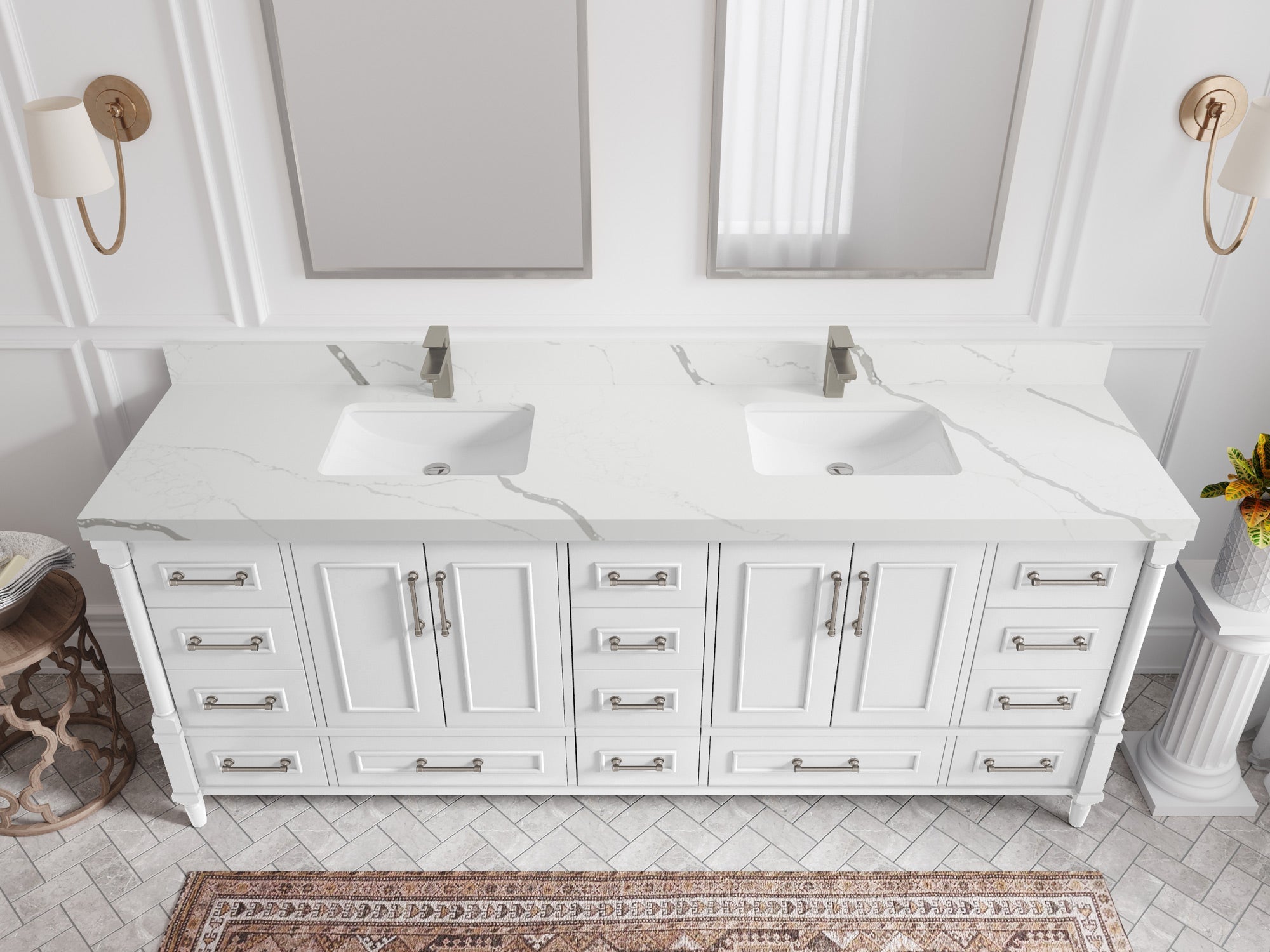 Aberdeen 84 in. W x 22 in. D Double Sink Bathroom Vanity - Willow Bath and Vanity