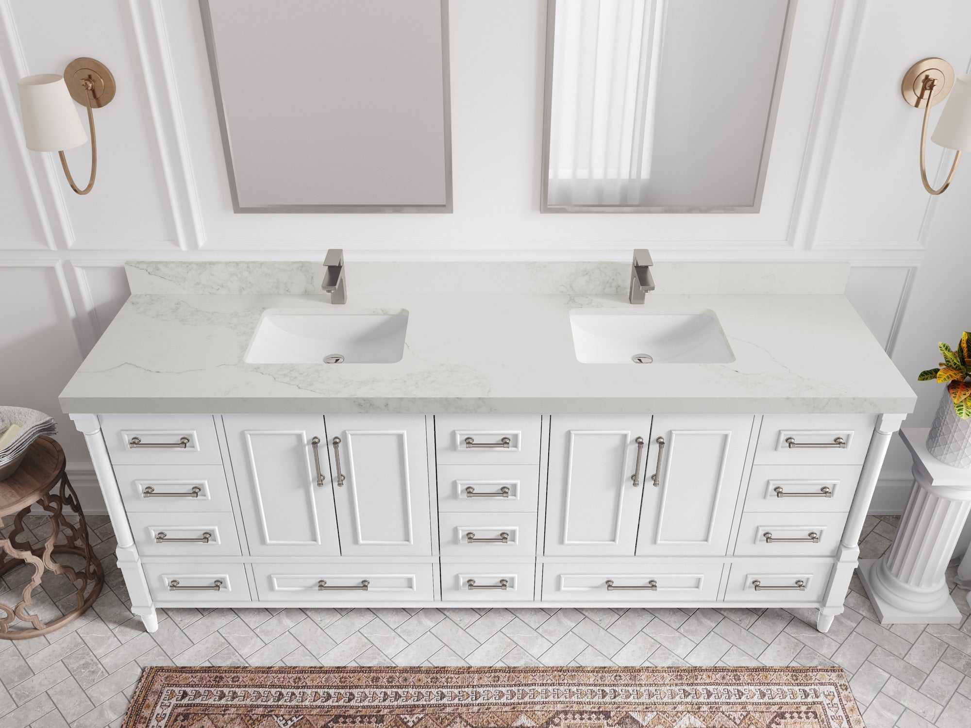 Aberdeen 84 in. W x 22 in. D Double Sink Bathroom Vanity - Willow Bath and Vanity