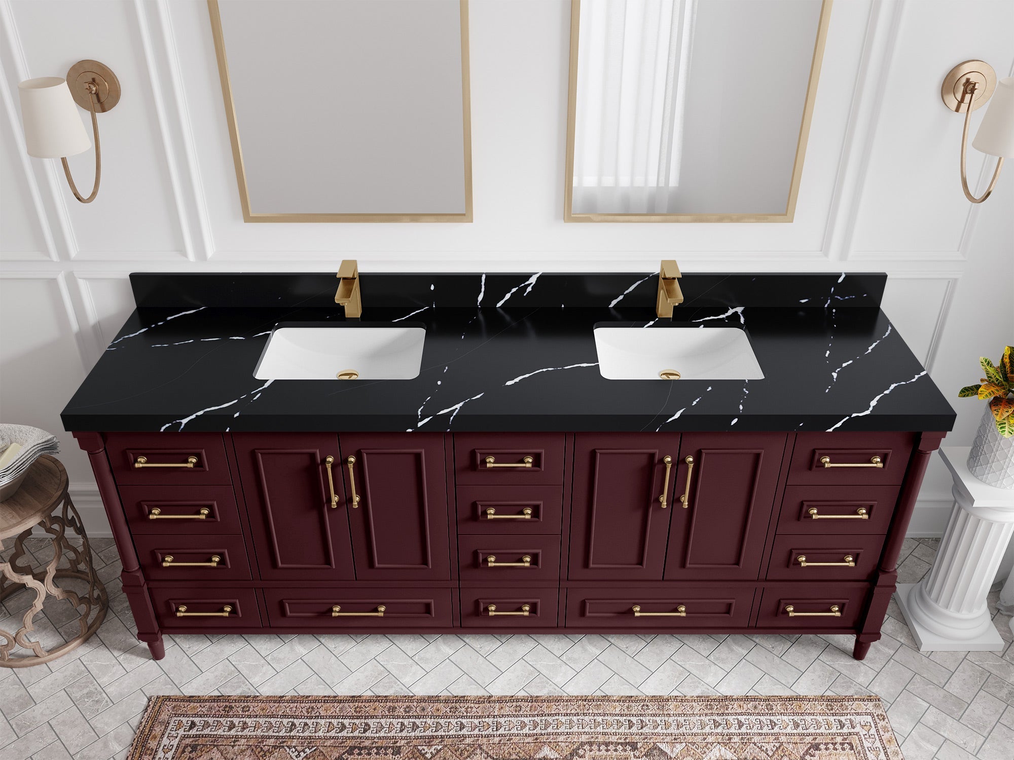 Aberdeen 84 in. W x 22 in. D Double Sink Bathroom Vanity - Willow Bath and Vanity