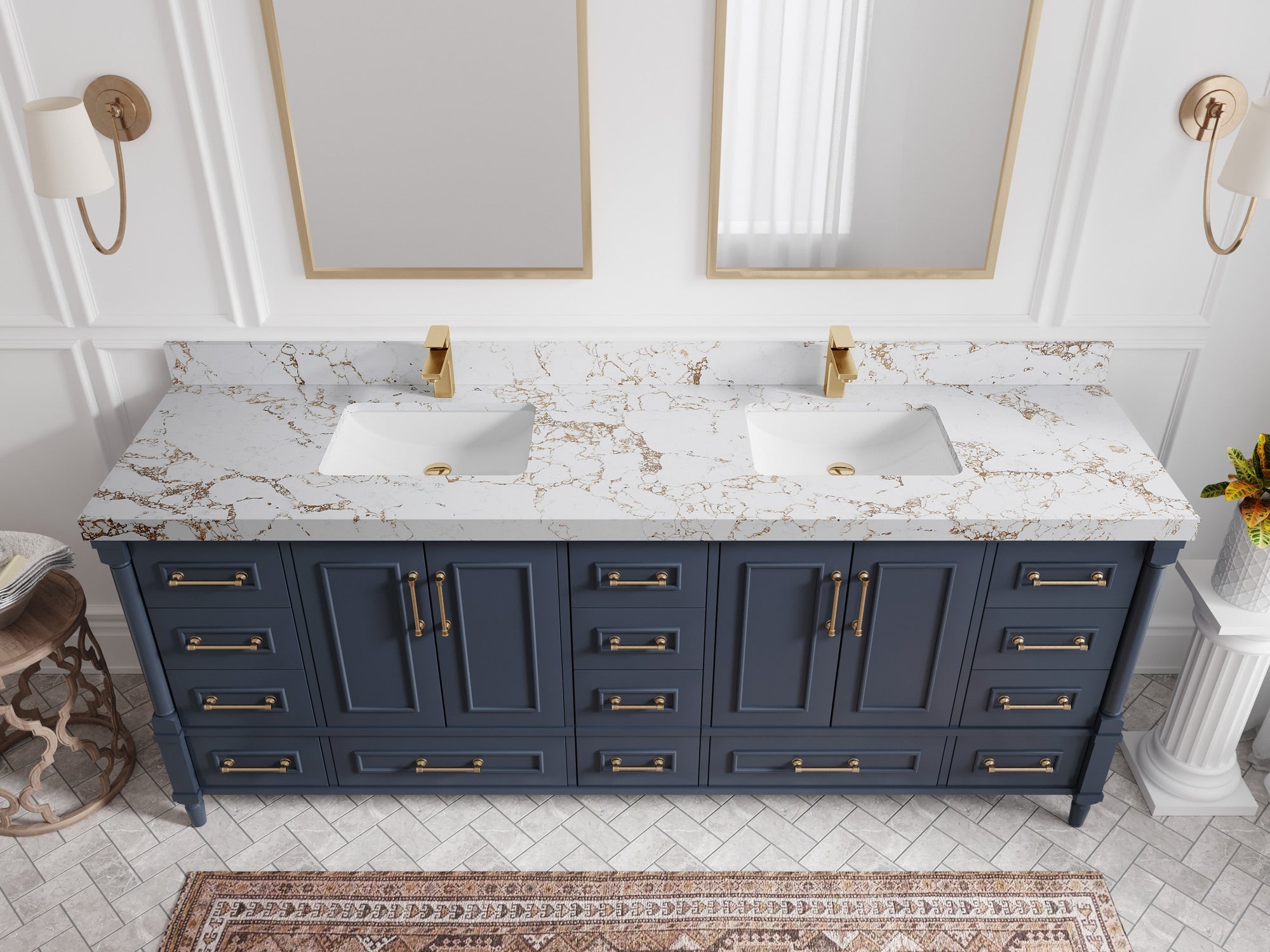 Aberdeen 84 in. W x 22 in. D Double Sink Bathroom Vanity - Willow Bath and Vanity
