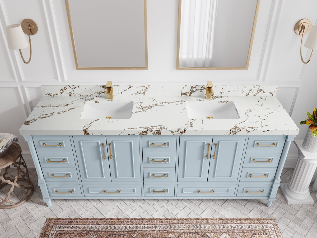 Aberdeen 84 in. W x 22 in. D Double Sink Bathroom Vanity - Willow Bath and Vanity