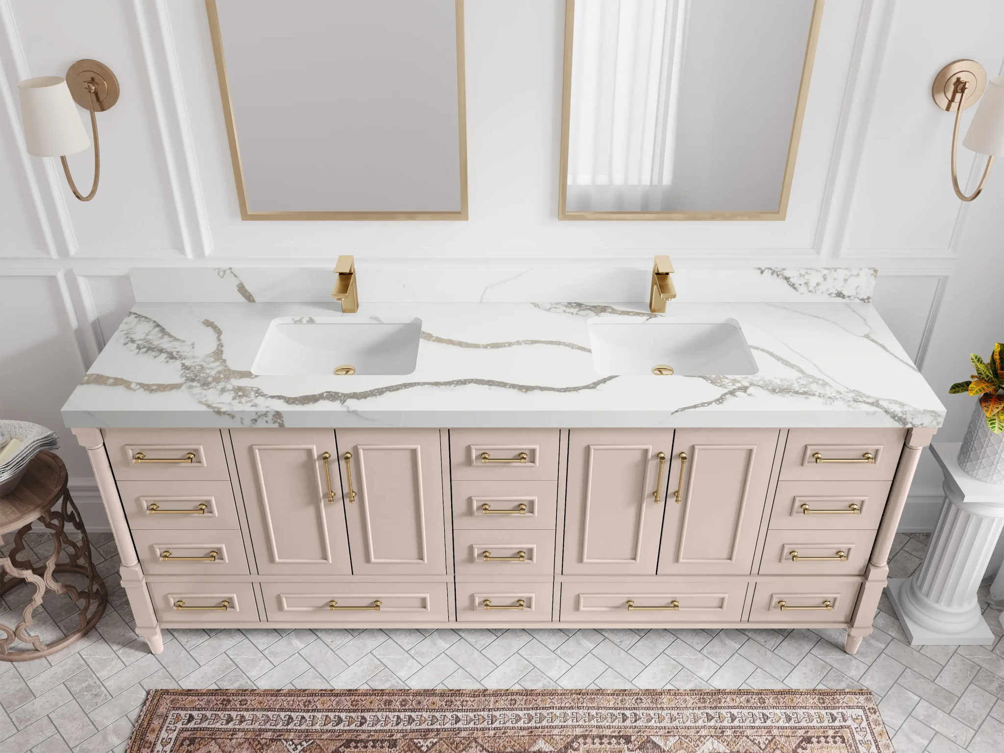 Aberdeen 84 in. W x 22 in. D Double Sink Bathroom Vanity - Willow Bath and Vanity