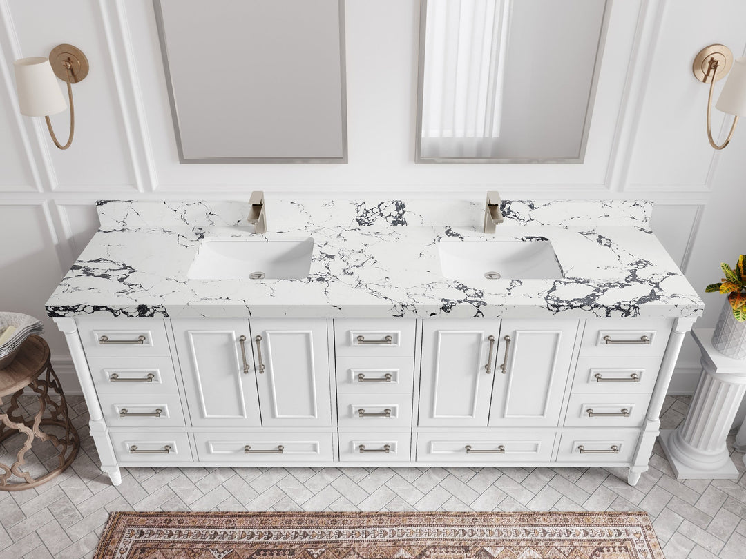 Aberdeen 84 in. W x 22 in. D Double Sink Bathroom Vanity - Willow Bath and Vanity