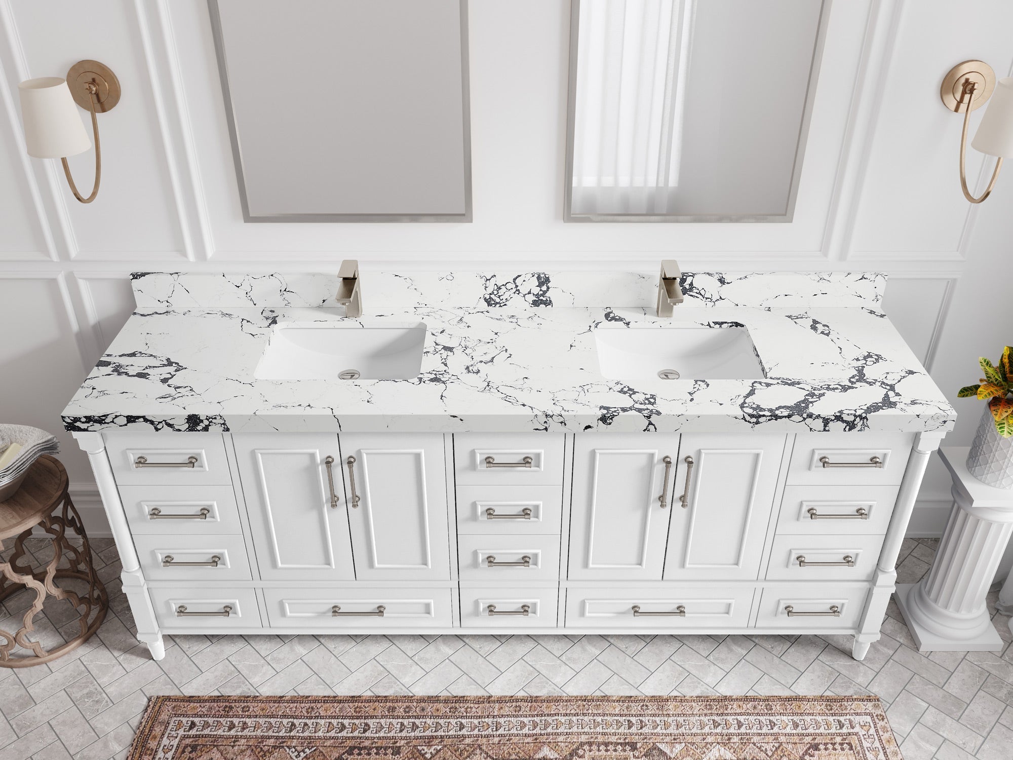 Aberdeen 84 in. W x 22 in. D Double Sink Bathroom Vanity - Willow Bath and Vanity