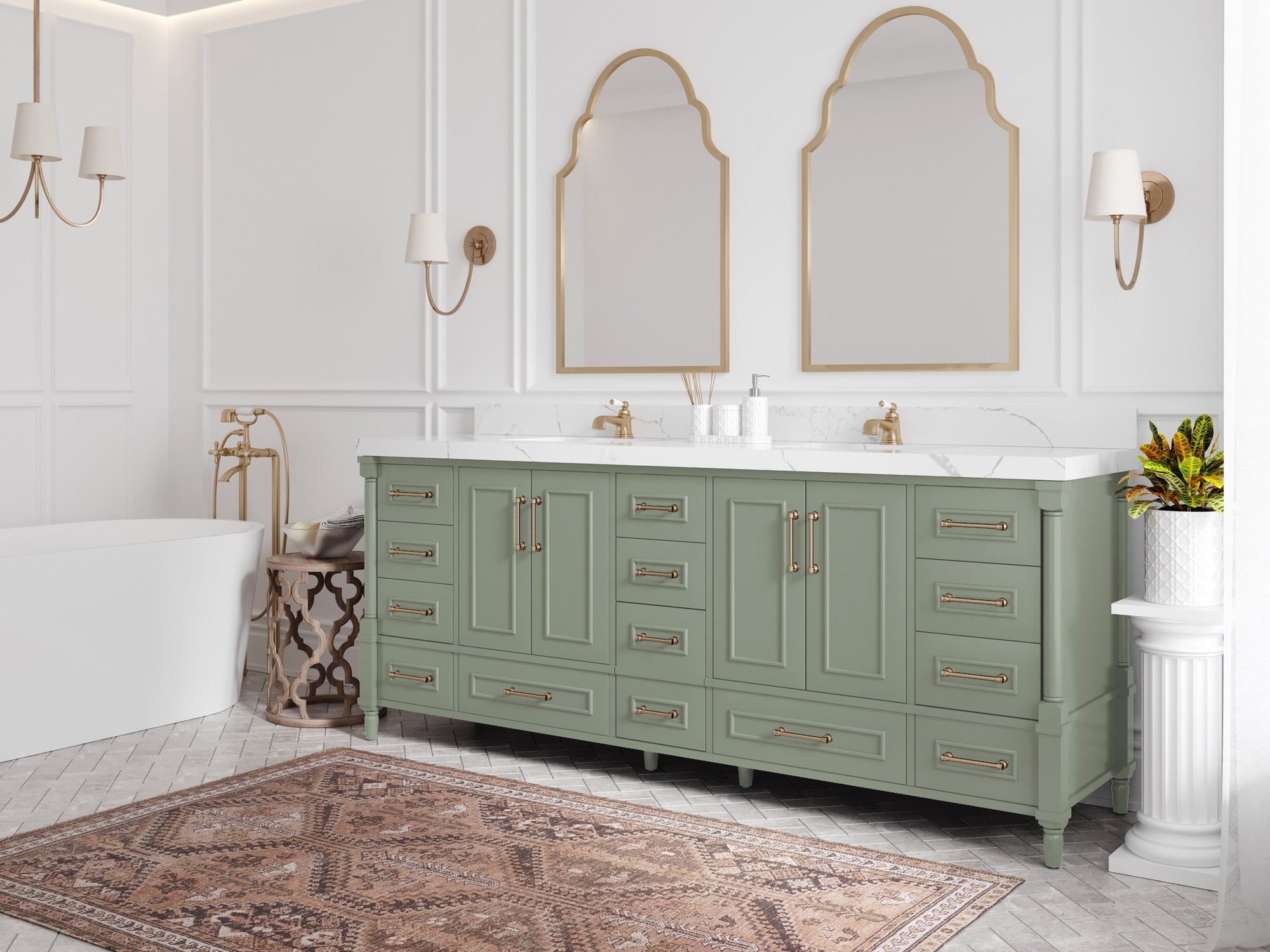 Aberdeen 84 in. W x 22 in. D Double Sink Bathroom Vanity - Willow Bath and Vanity
