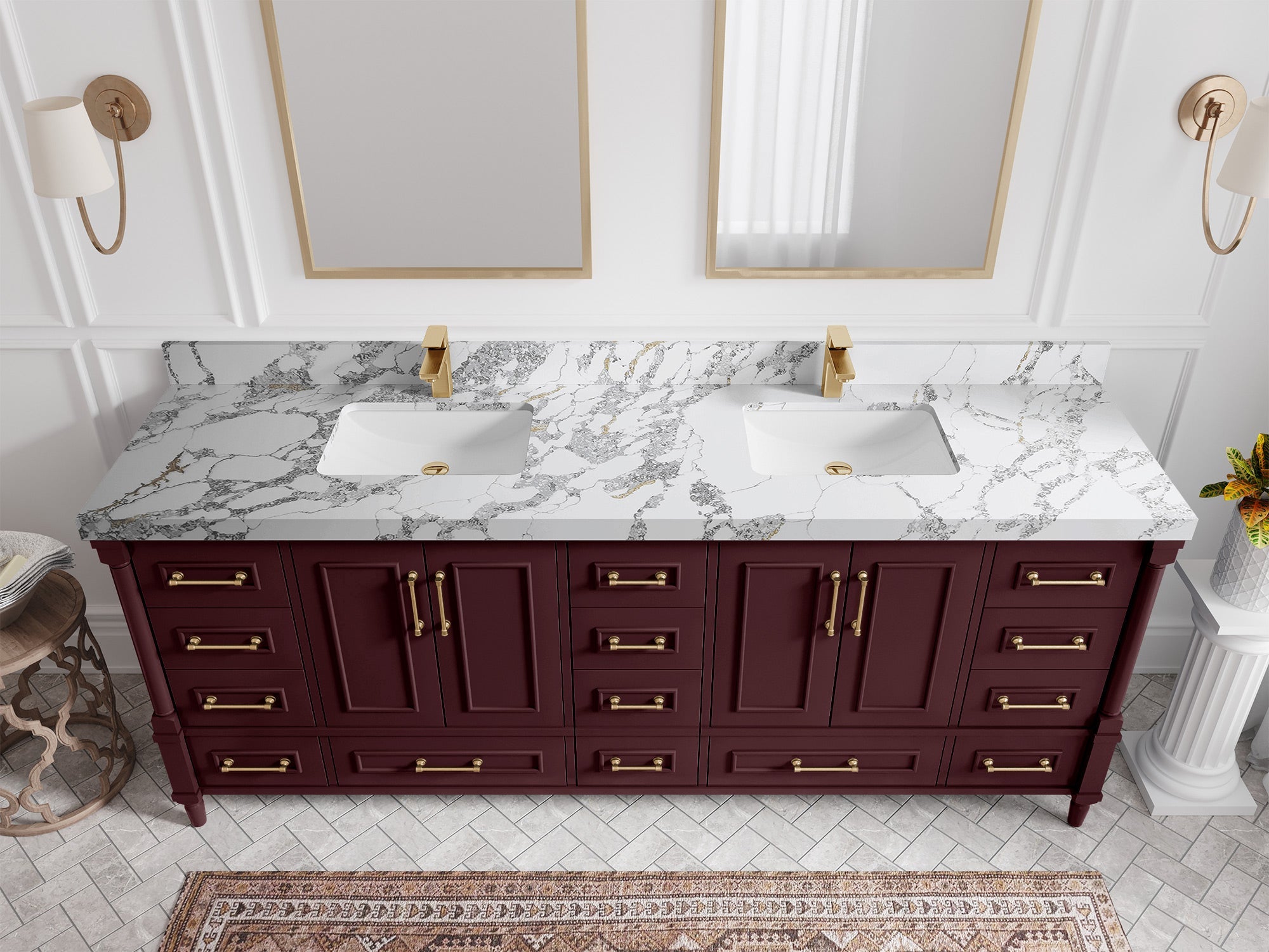 Aberdeen 84 in. W x 22 in. D Double Sink Bathroom Vanity - Willow Bath and Vanity