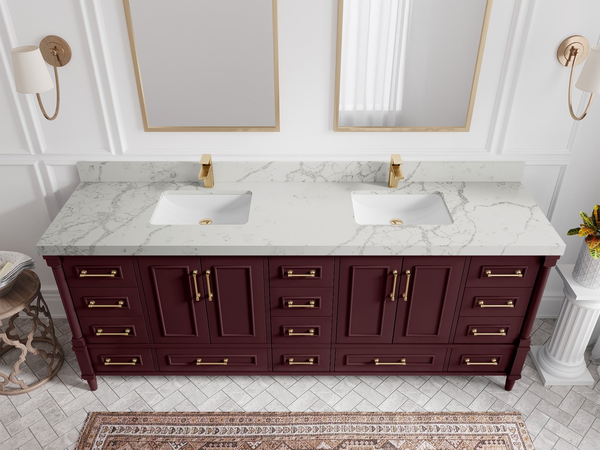 Aberdeen 84 in. W x 22 in. D Double Sink Bathroom Vanity - Willow Bath and Vanity