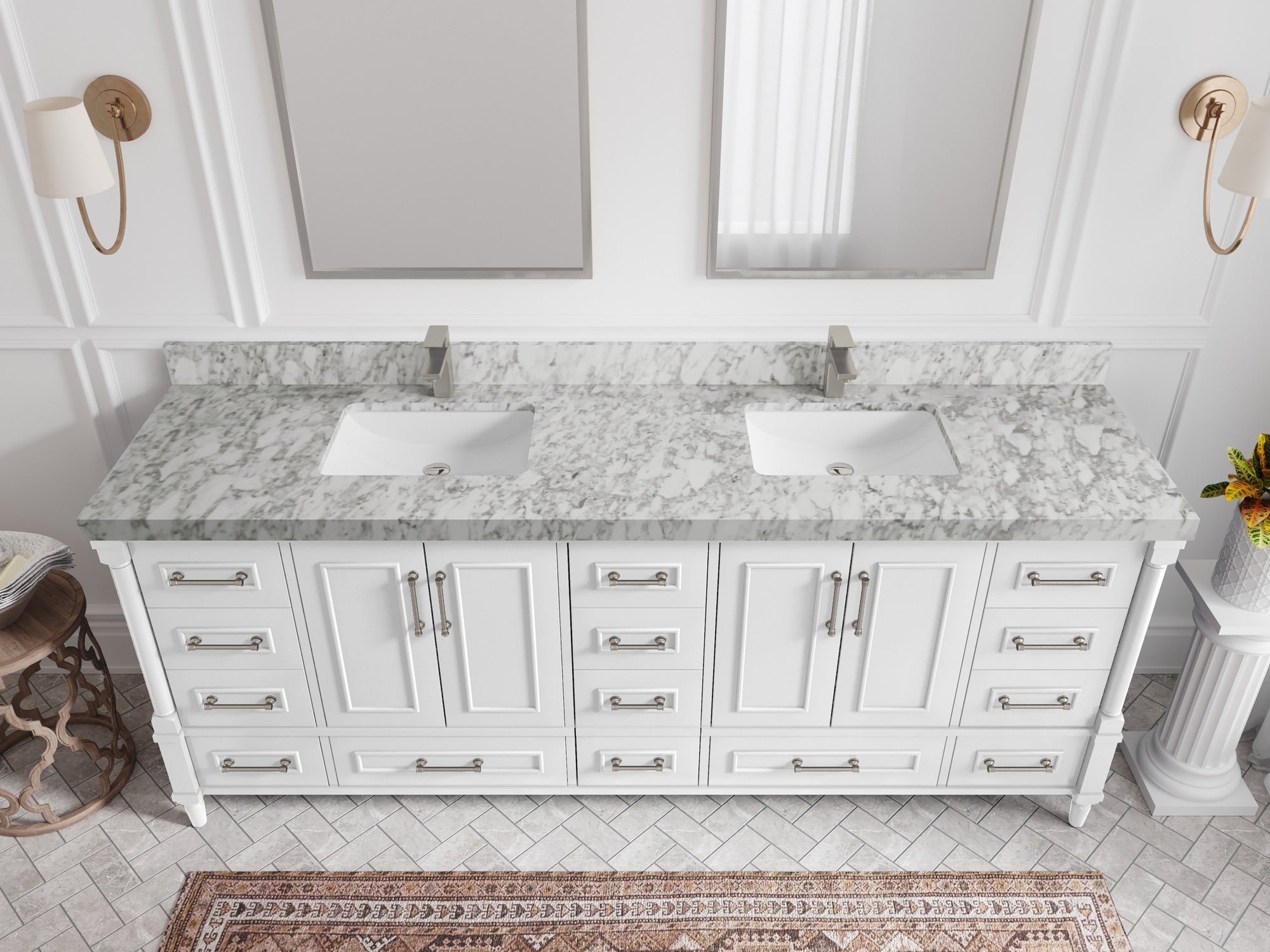 Aberdeen 84 in. W x 22 in. D Double Sink Bathroom Vanity - Willow Bath and Vanity