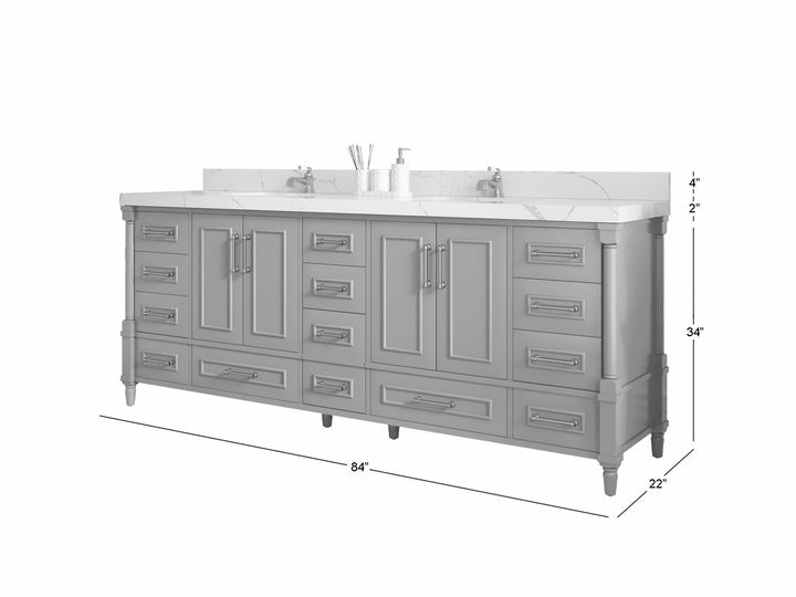 Aberdeen 84 in. W x 22 in. D Double Sink Bathroom Vanity - photo 5