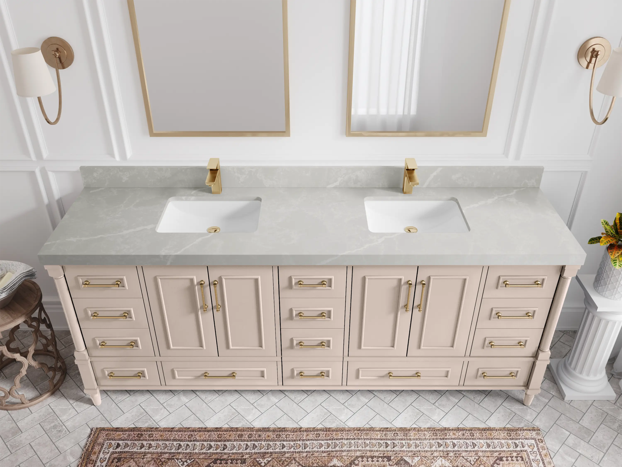 Aberdeen 84 in. W x 22 in. D Double Sink Bathroom Vanity - Willow Bath and Vanity