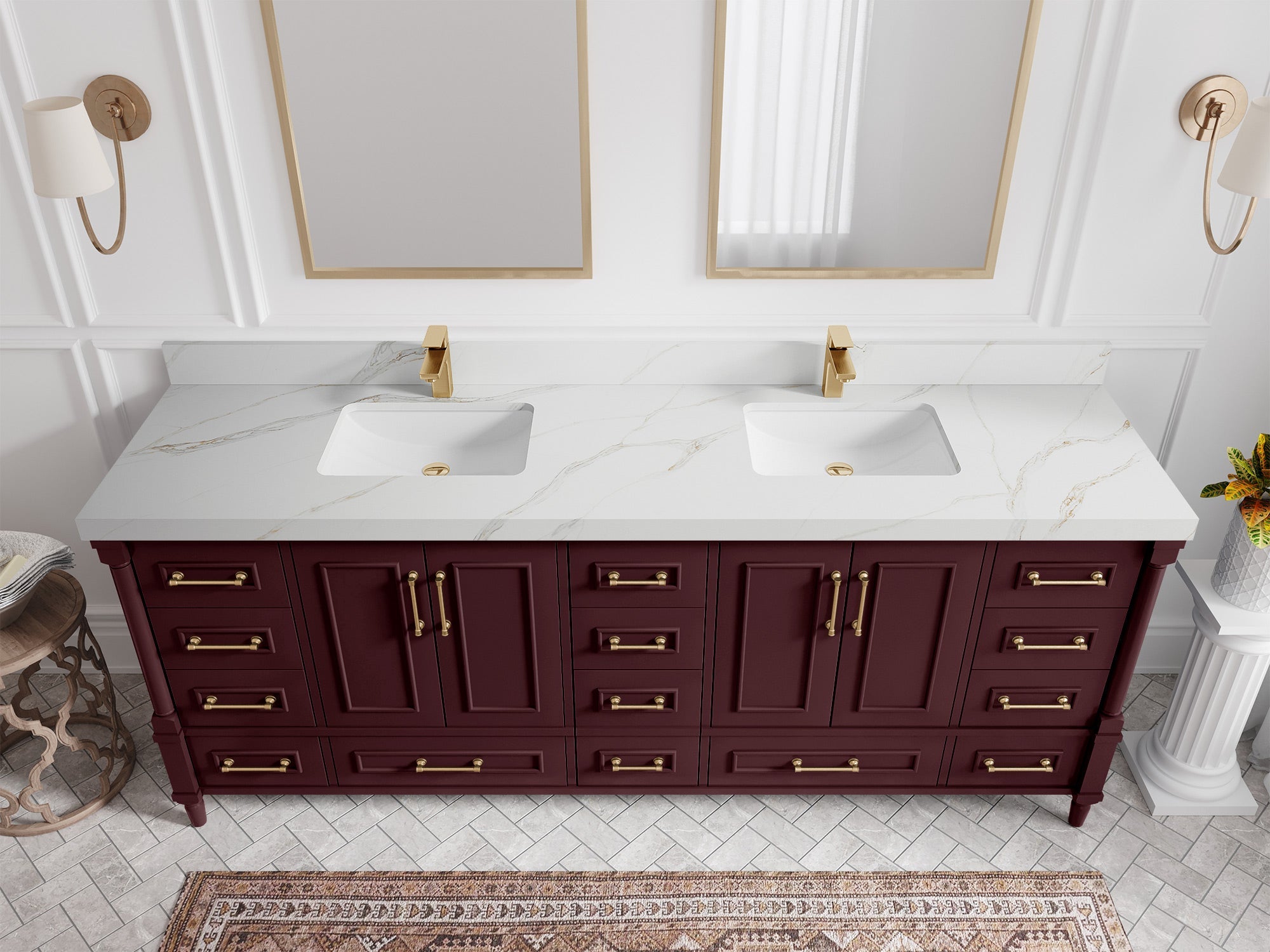 Aberdeen 84 in. W x 22 in. D Double Sink Bathroom Vanity - Willow Bath and Vanity