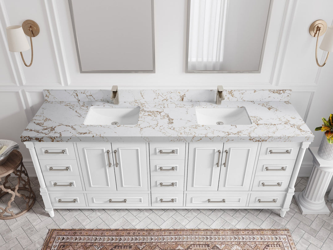 Aberdeen 84 in. W x 22 in. D Double Sink Bathroom Vanity - Willow Bath and Vanity