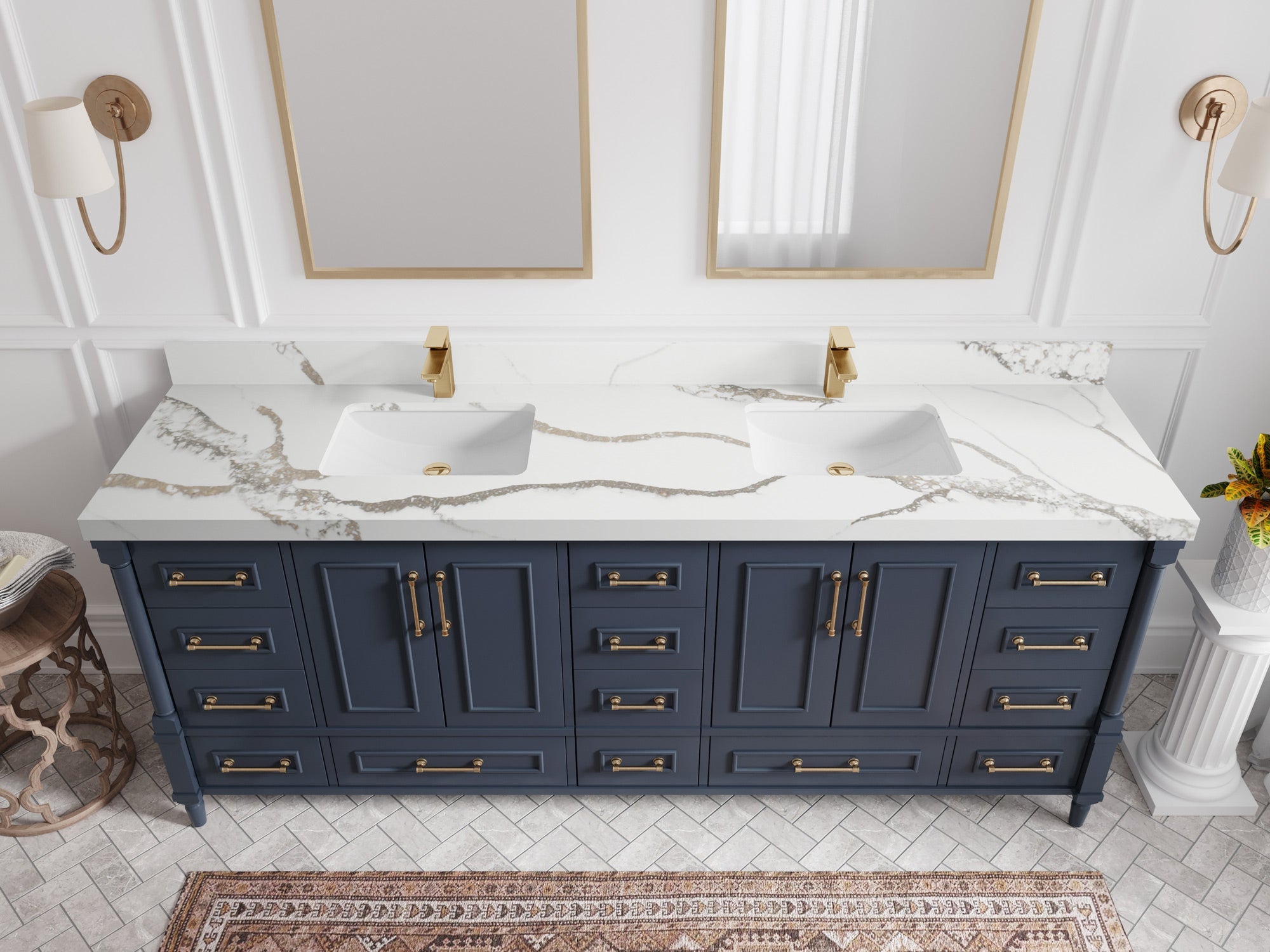 Aberdeen 84 in. W x 22 in. D Double Sink Bathroom Vanity - Willow Bath and Vanity
