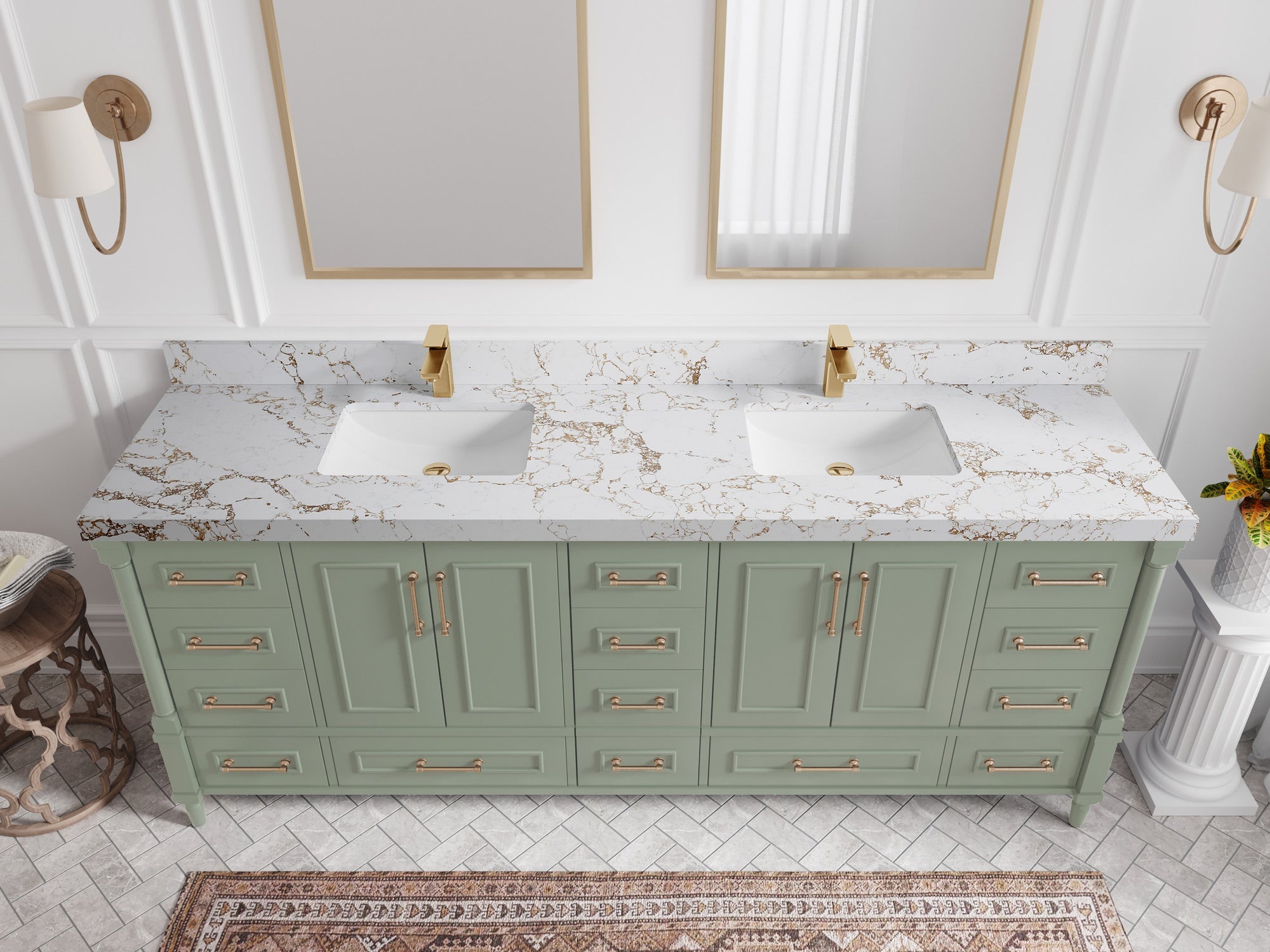 Aberdeen 84 in. W x 22 in. D Double Sink Bathroom Vanity - Willow Bath and Vanity