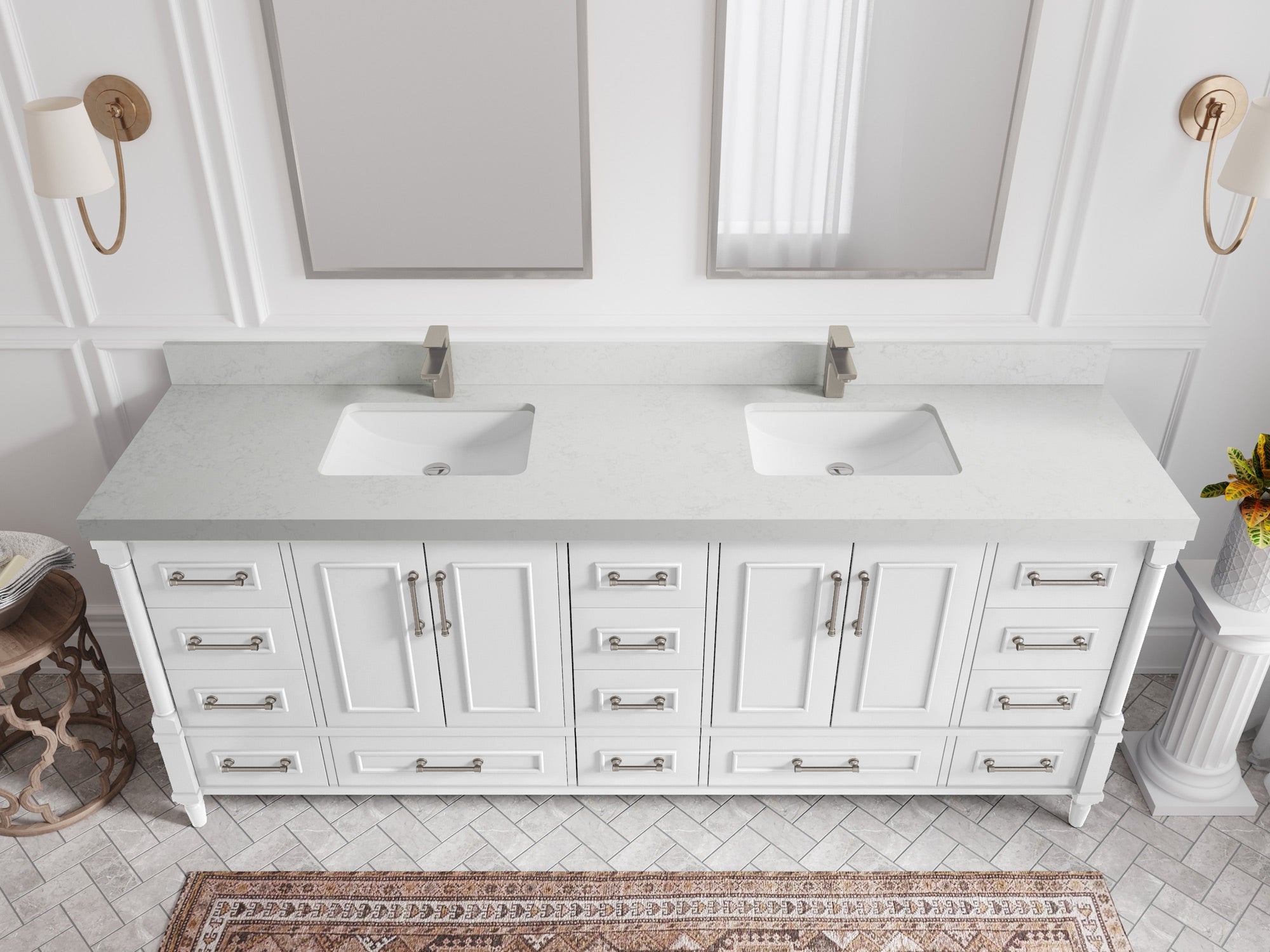 Aberdeen 84 in. W x 22 in. D Double Sink Bathroom Vanity - Willow Bath and Vanity