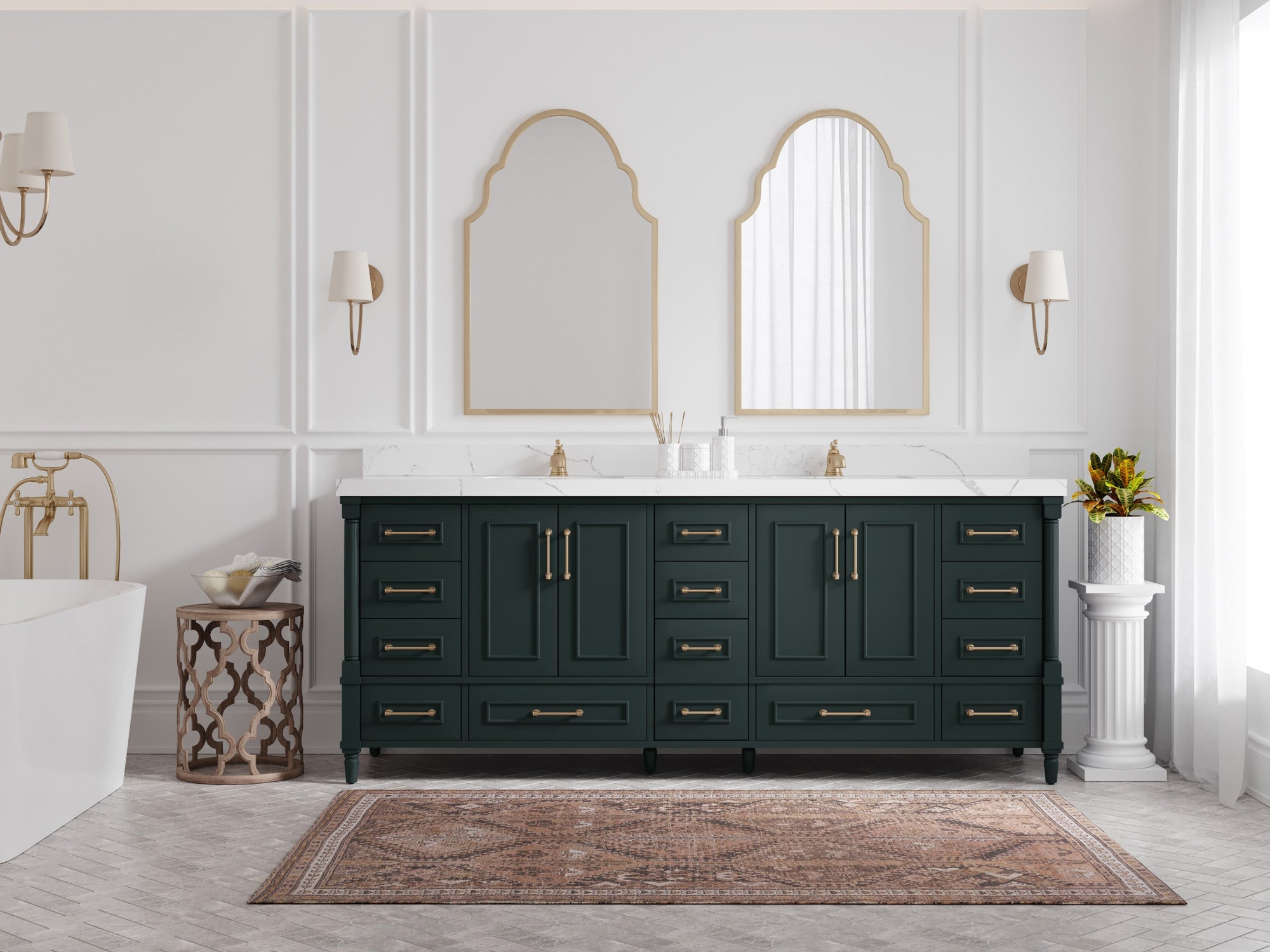 Aberdeen 84 in. W x 22 in. D Double Sink Bathroom Vanity - Willow Bath and Vanity