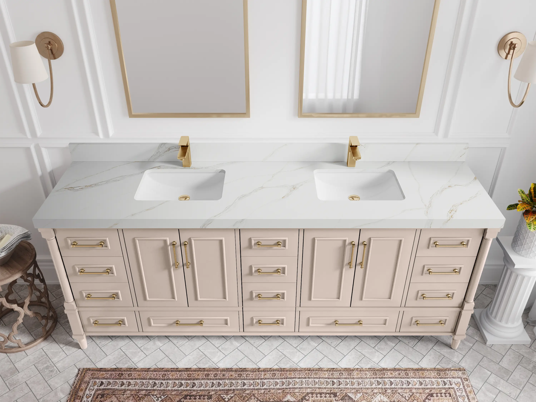Aberdeen 84 in. W x 22 in. D Double Sink Bathroom Vanity - Willow Bath and Vanity