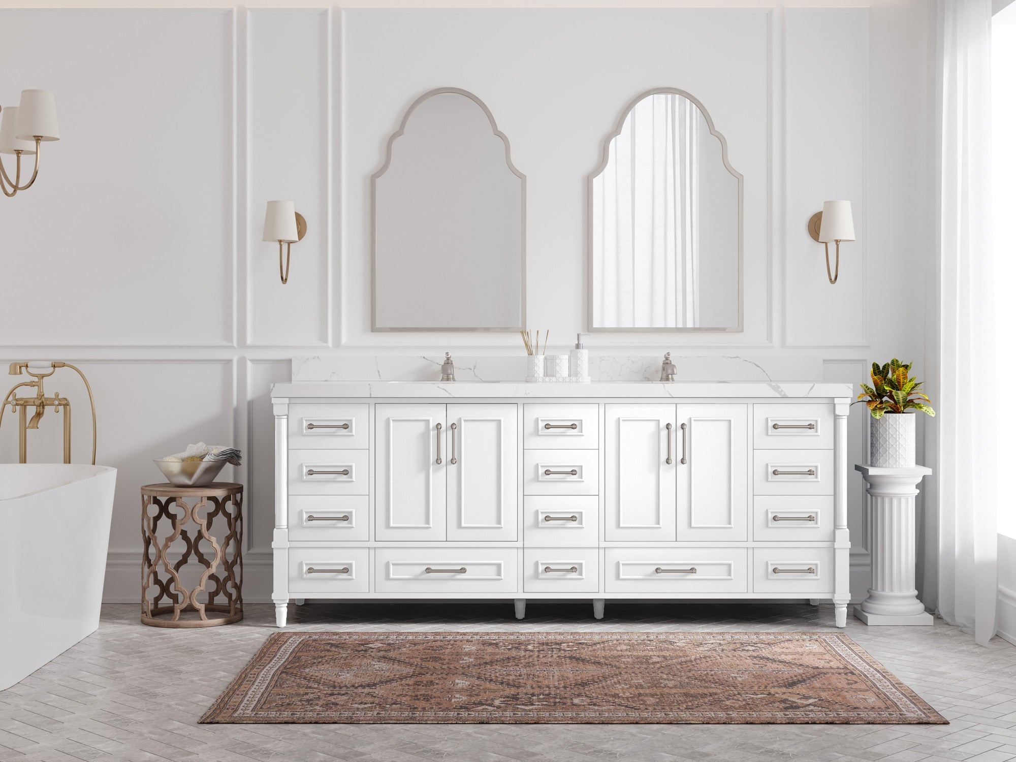 Aberdeen 84 in. W x 22 in. D Double Sink Bathroom Vanity - Willow Bath and Vanity