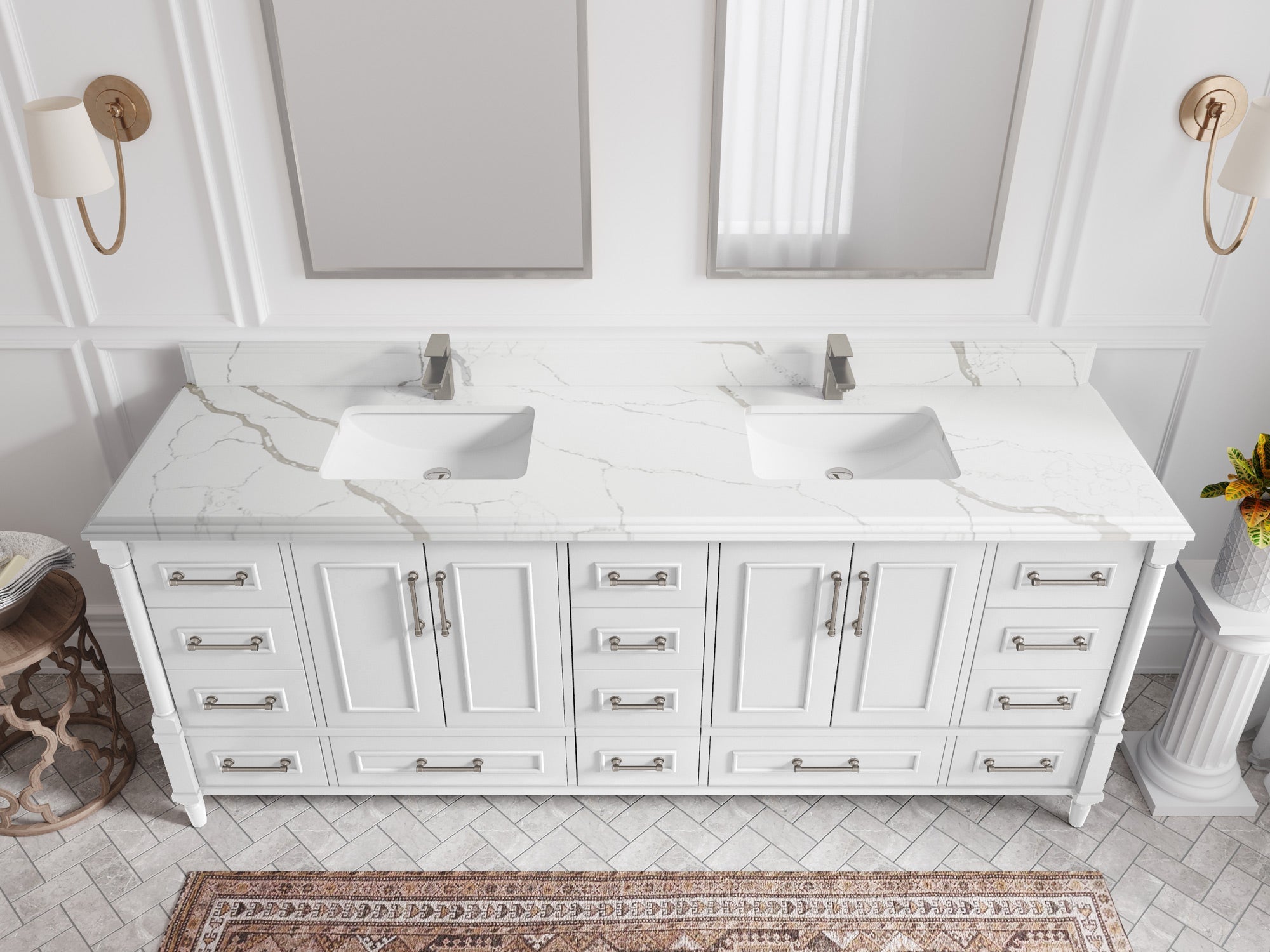 Aberdeen 84 in. W x 22 in. D Double Sink Bathroom Vanity - Willow Bath and Vanity