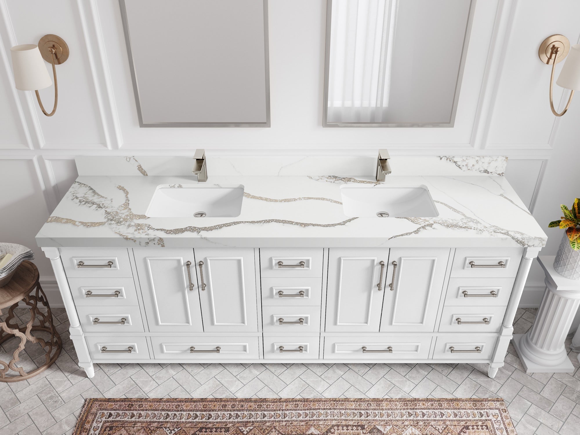 Aberdeen 84 in. W x 22 in. D Double Sink Bathroom Vanity - Willow Bath and Vanity