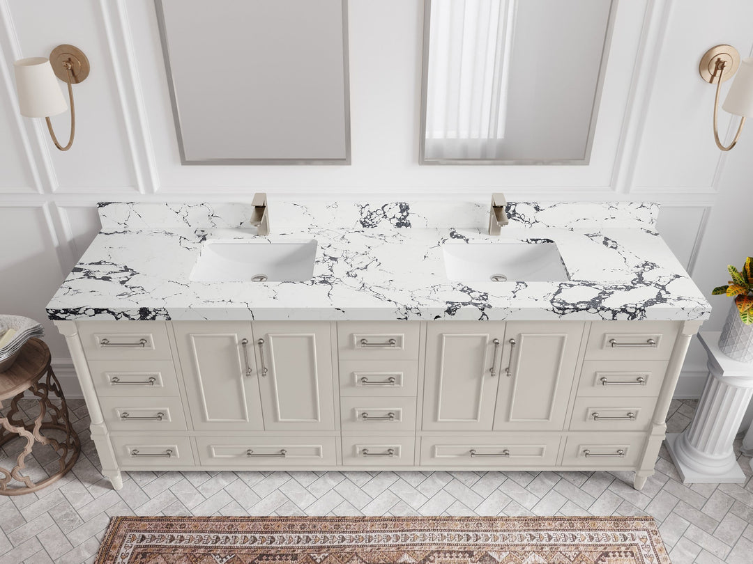 Aberdeen 84 in. W x 22 in. D Double Sink Bathroom Vanity - Willow Bath and Vanity