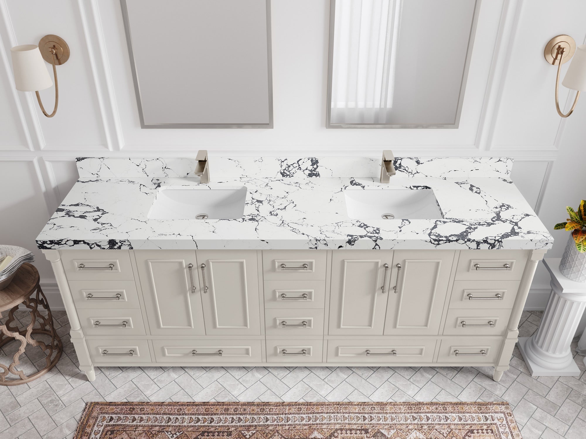 Aberdeen 84 in. W x 22 in. D Double Sink Bathroom Vanity - Willow Bath and Vanity