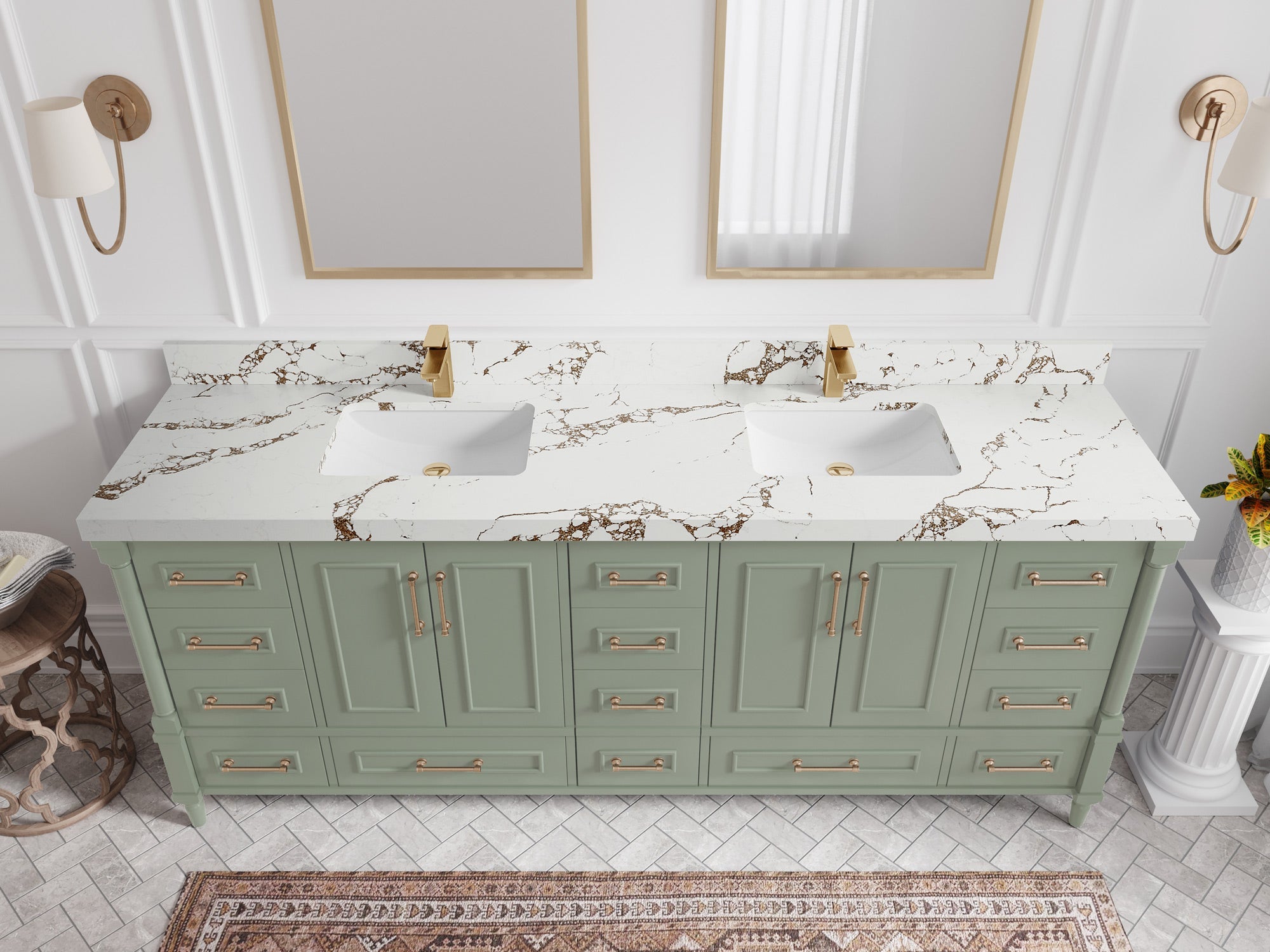 Aberdeen 84 in. W x 22 in. D Double Sink Bathroom Vanity - Willow Bath and Vanity