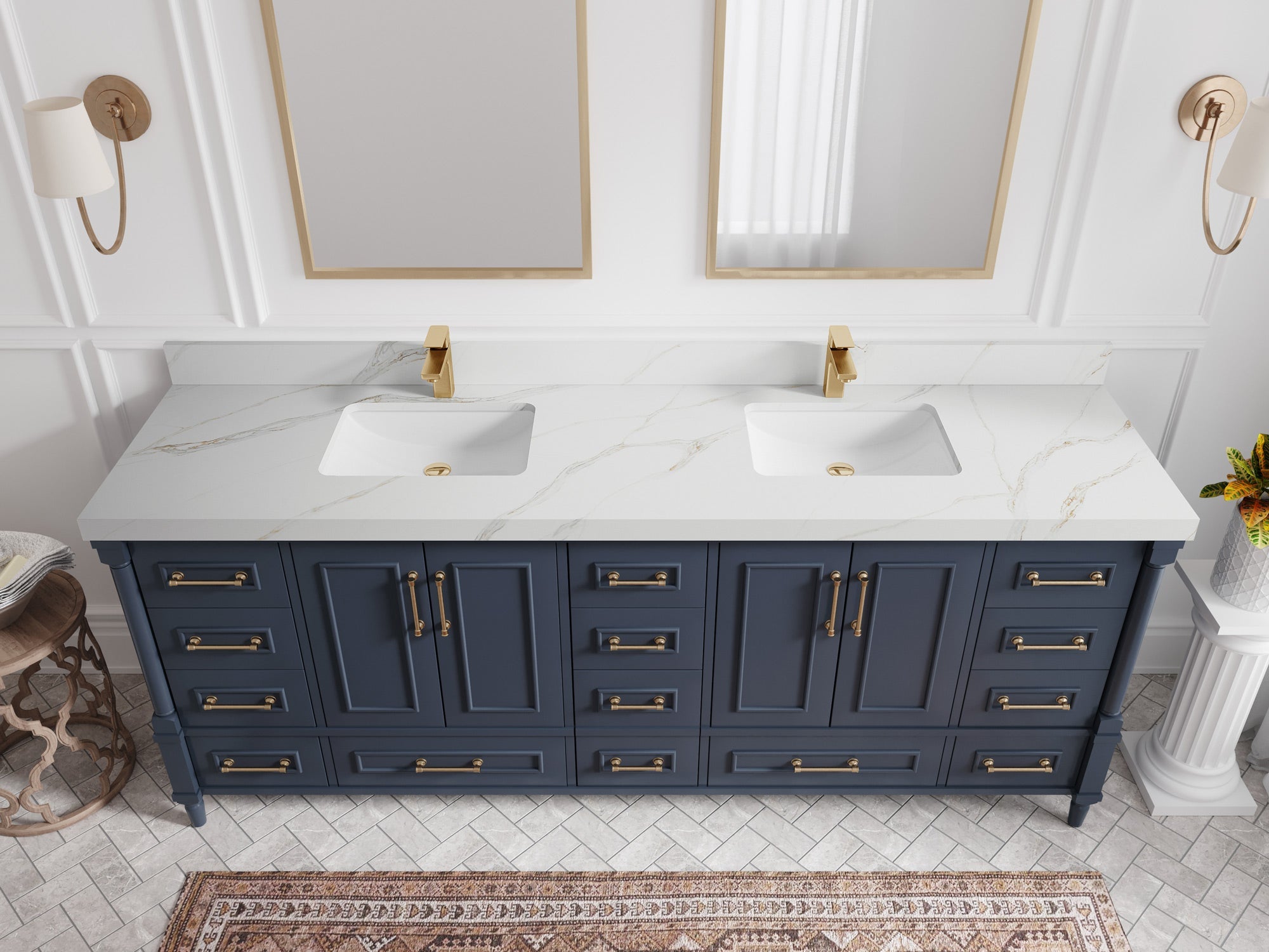 Aberdeen 84 in. W x 22 in. D Double Sink Bathroom Vanity - Willow Bath and Vanity