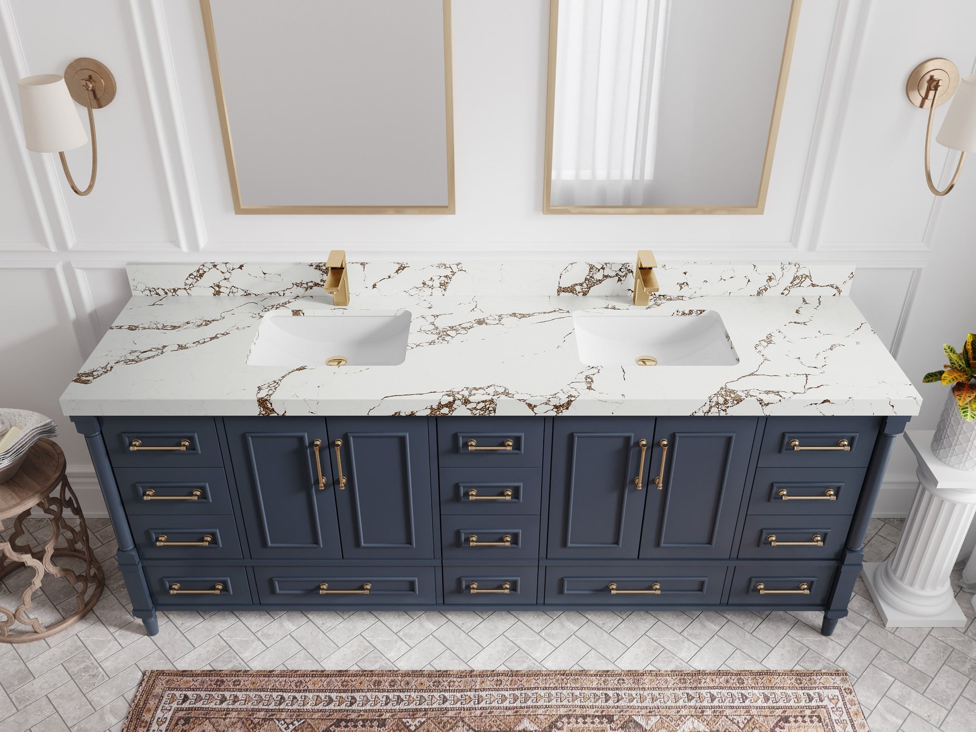 Aberdeen 84 in. W x 22 in. D Double Sink Bathroom Vanity - Willow Bath and Vanity