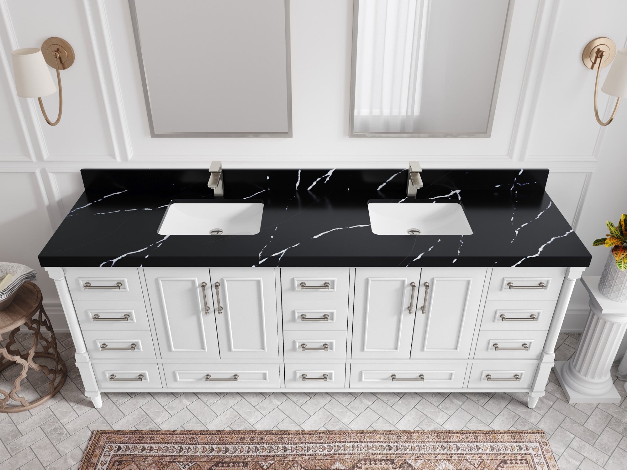 Aberdeen 84 in. W x 22 in. D Double Sink Bathroom Vanity - Willow Bath and Vanity